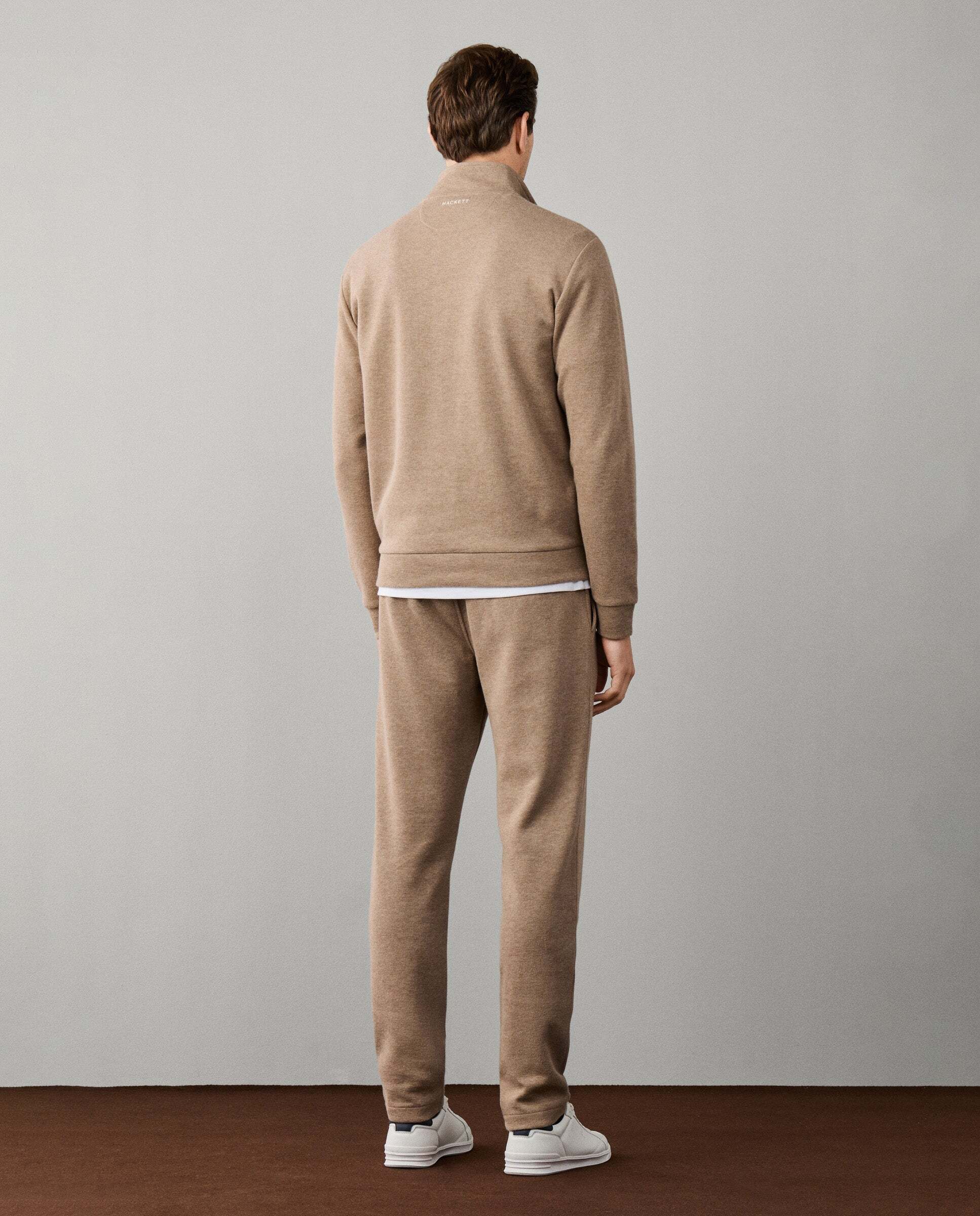 Sudadera de hombre de algodón con cremallera de un cuarto para viaje - Hackett - Natural Natural-3