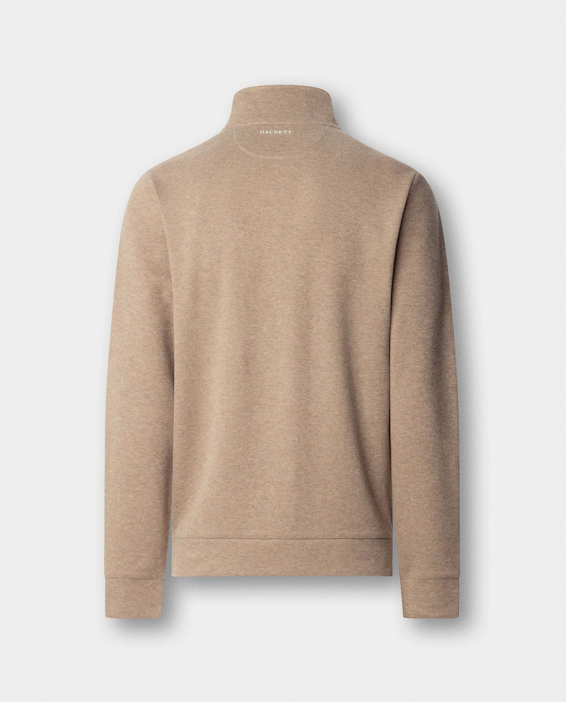 Sudadera de hombre de algodón con cremallera de un cuarto para viaje - Hackett - Natural Natural-8