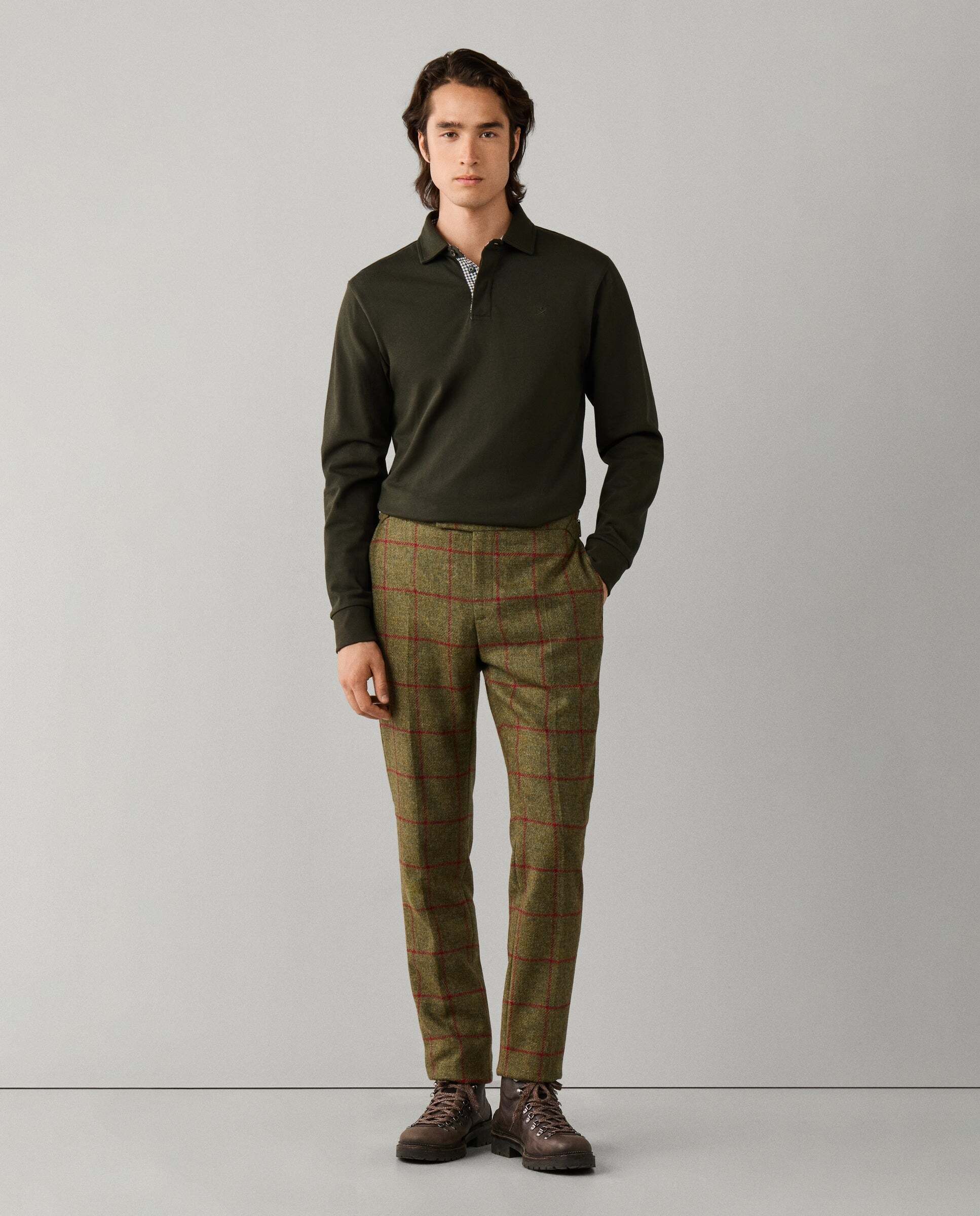 Polo de hombre rugby tattersall con ribete fit clásico - Hackett - Verde Verde-2