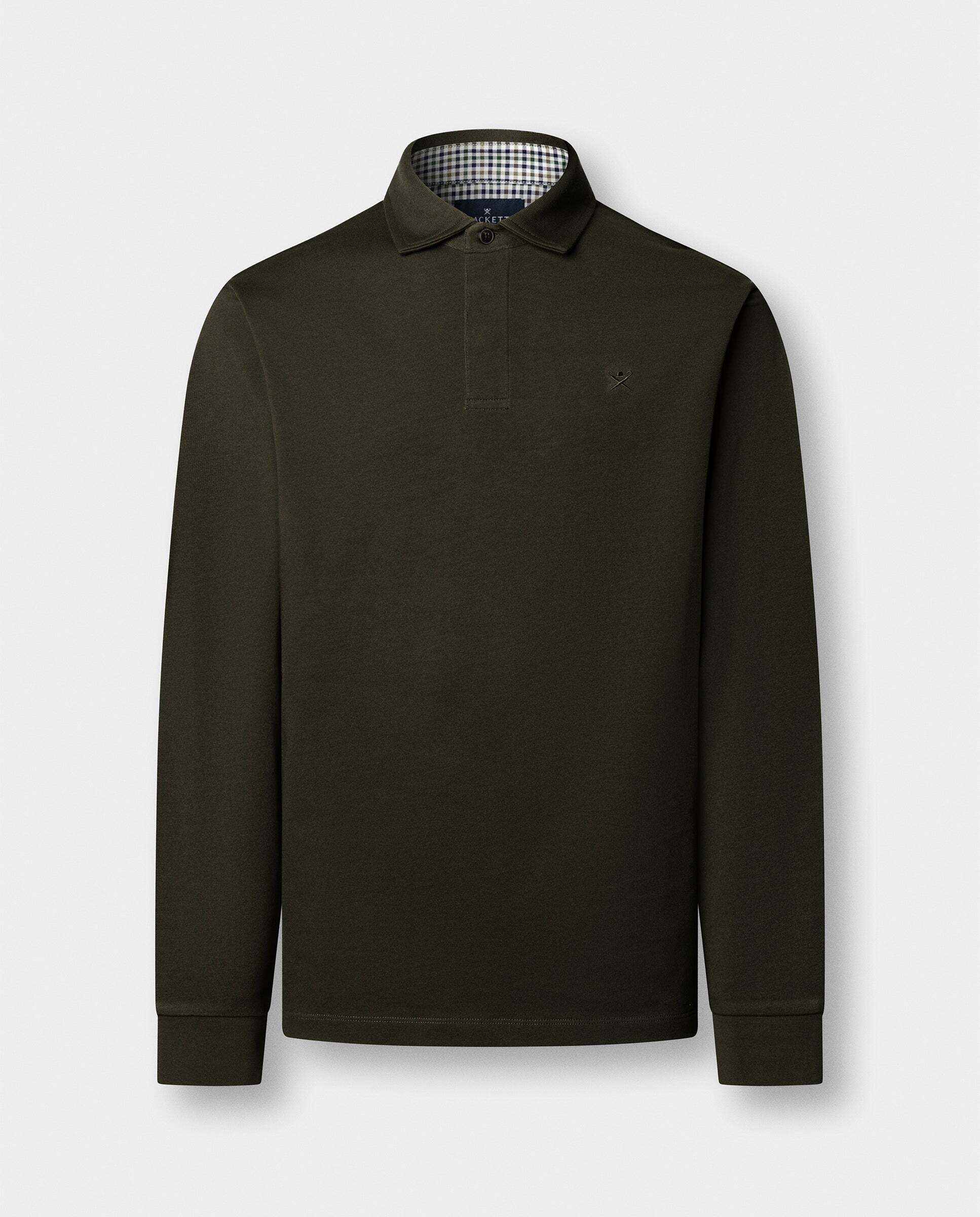 Polo de hombre rugby tattersall con ribete fit clásico - Hackett - Verde Verde-6
