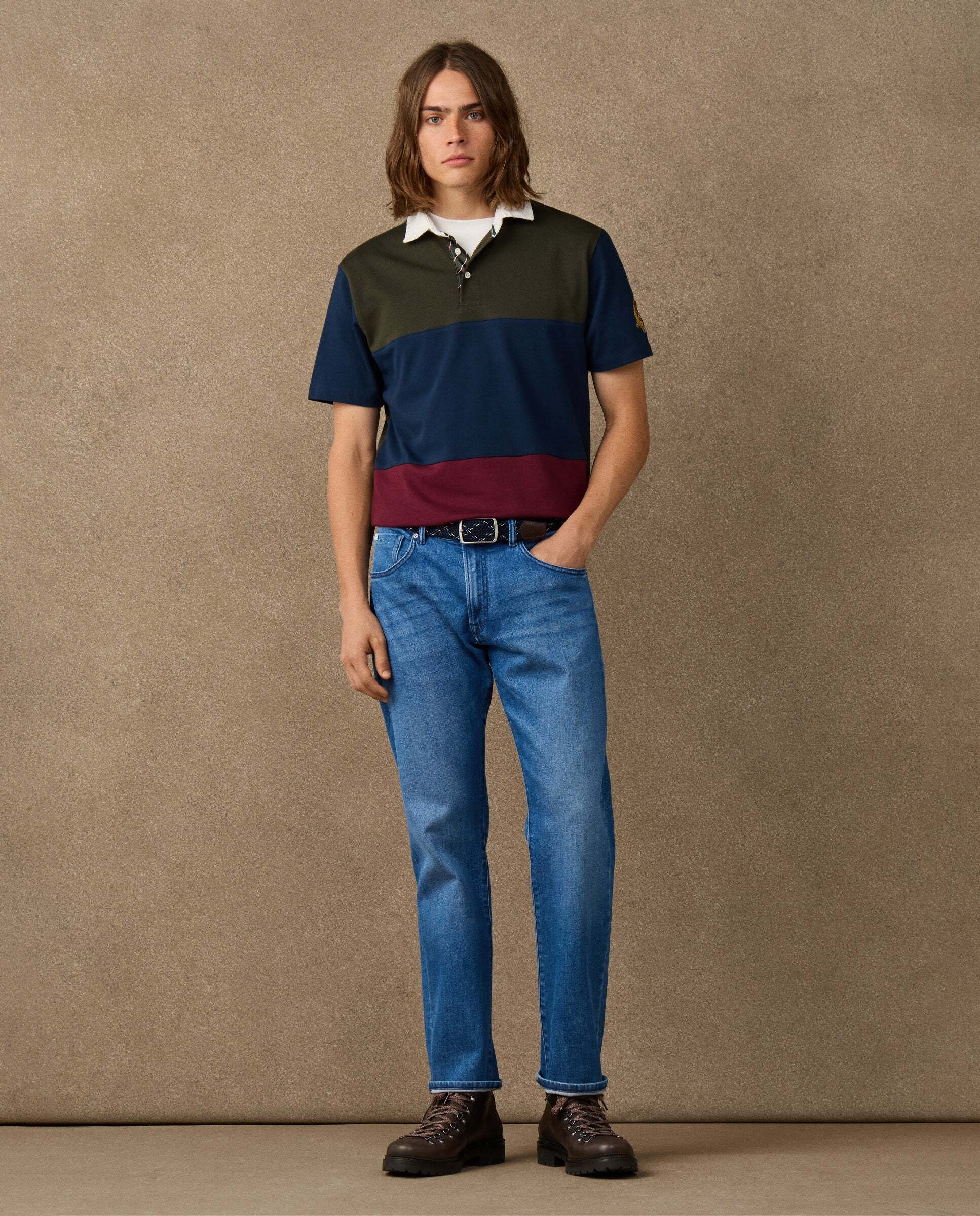 Imagen 2 de Polo de hombre rugby con parche fit clásico manga corta - Hackett - Azul marino Azul marino