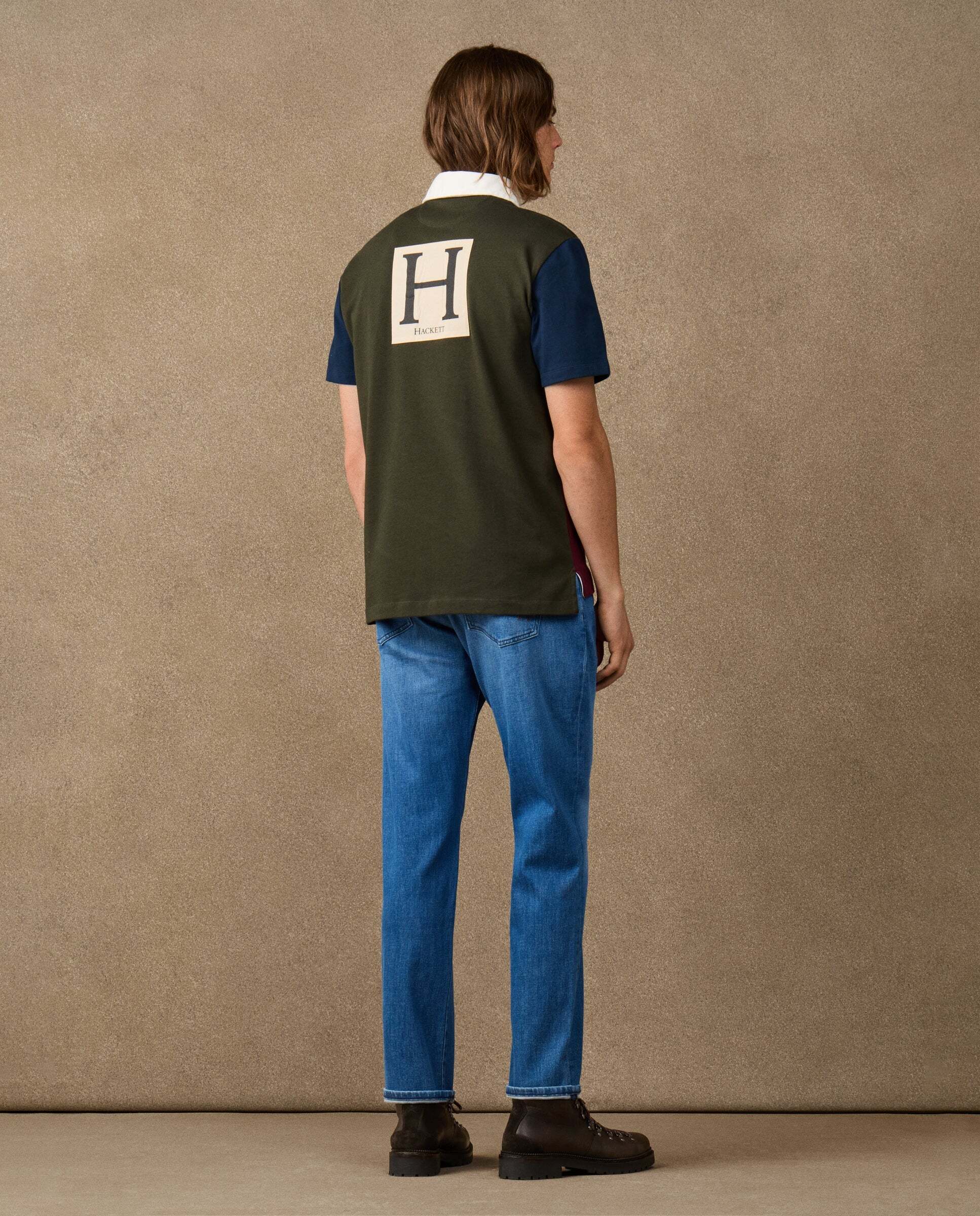 Imagen 3 de Polo de hombre rugby con parche fit clásico manga corta - Hackett - Azul marino Azul marino