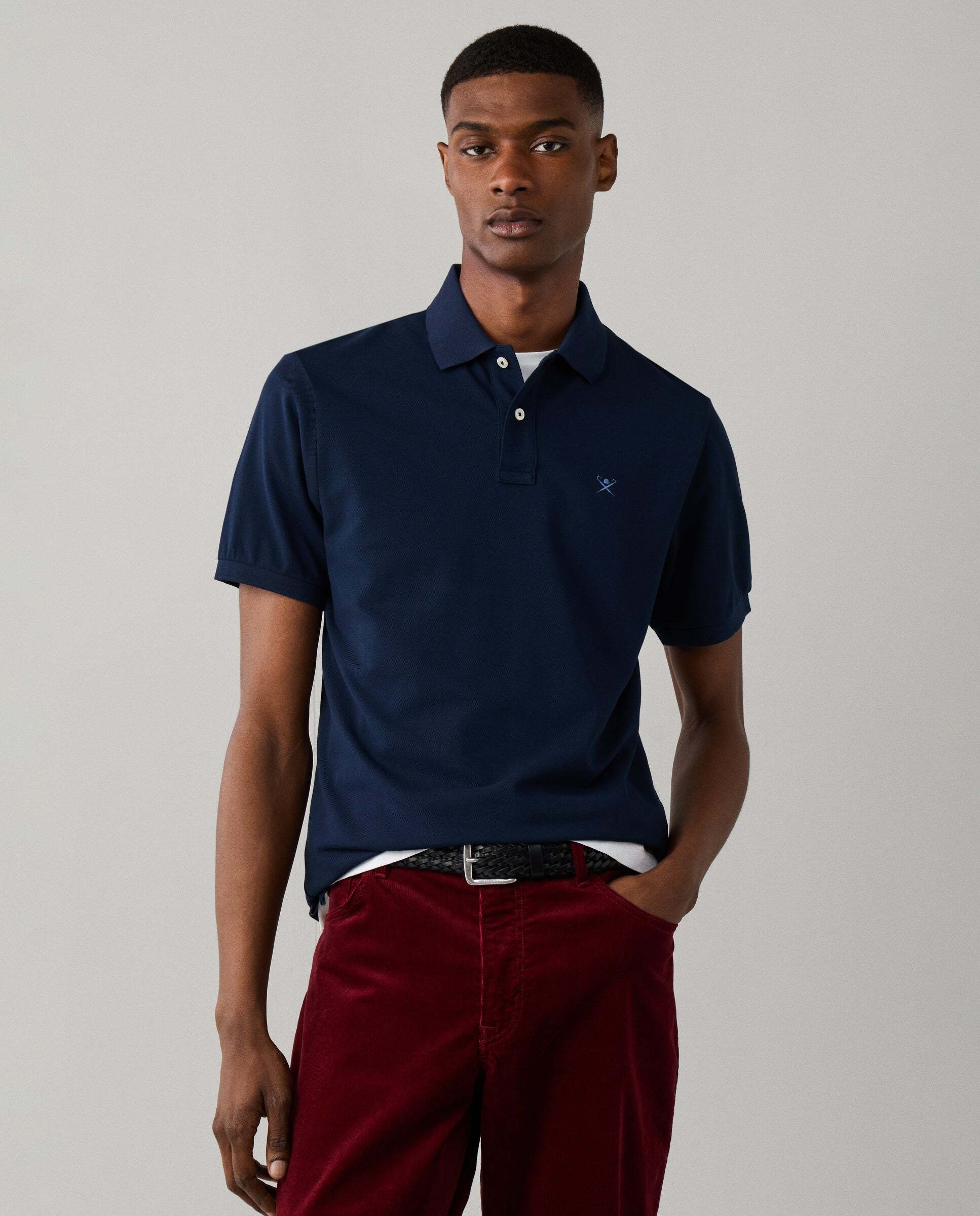 Imagen 0 de Polo de hombre piqué manga corta fit slim Azul