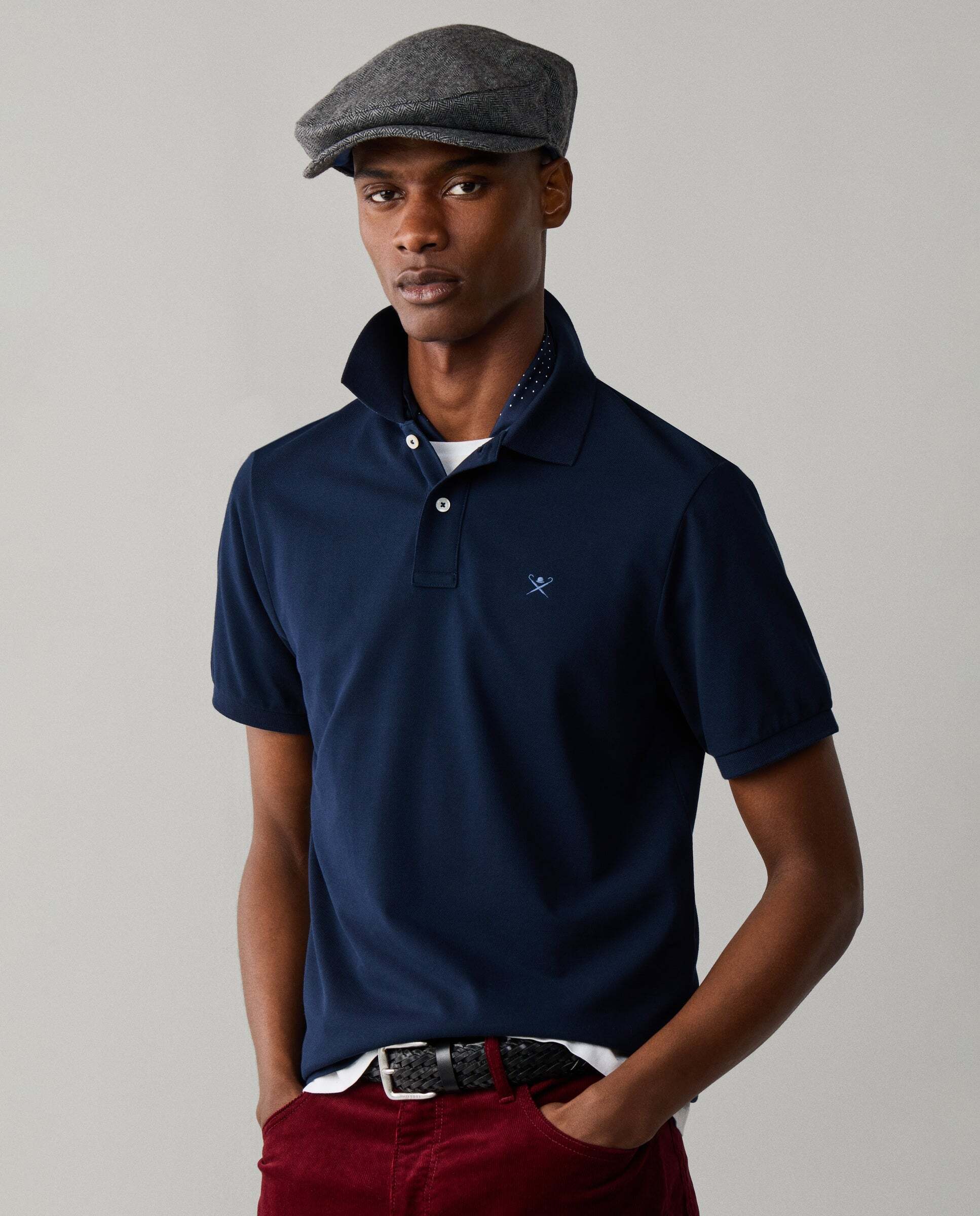 Polo de hombre piqué manga corta fit slim - Hackett - Azul Azul-5