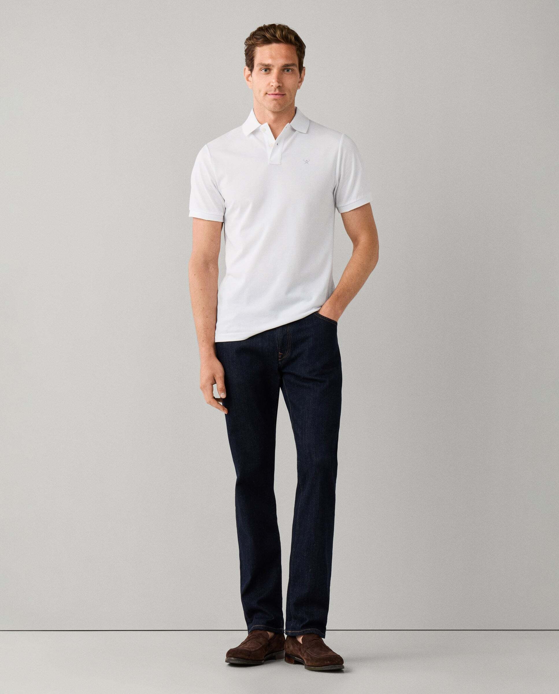 Polo de hombre piqué manga corta fit slim - Hackett - Blanco Blanco-2