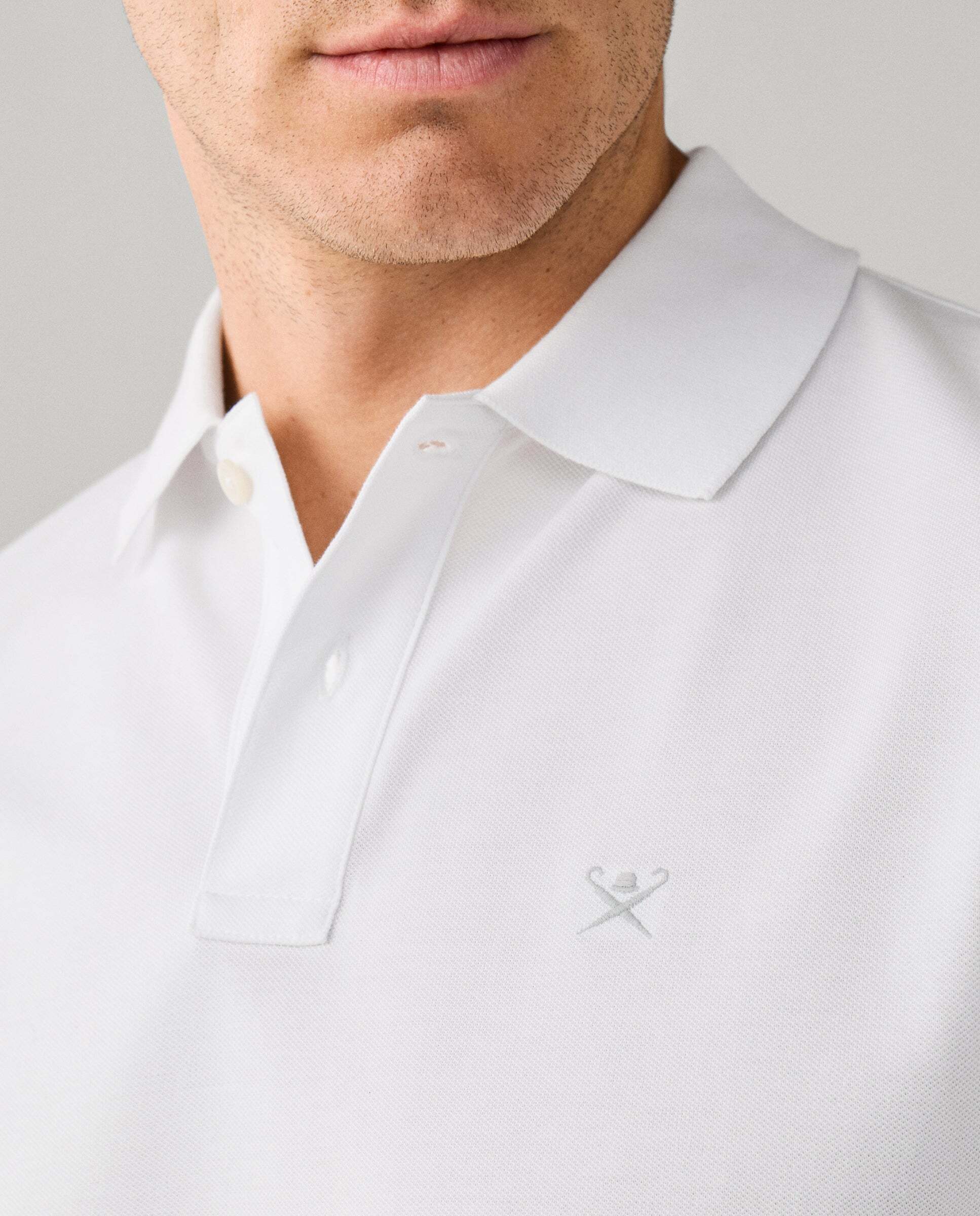 Polo de hombre piqué manga corta fit slim - Hackett - Blanco Blanco-4