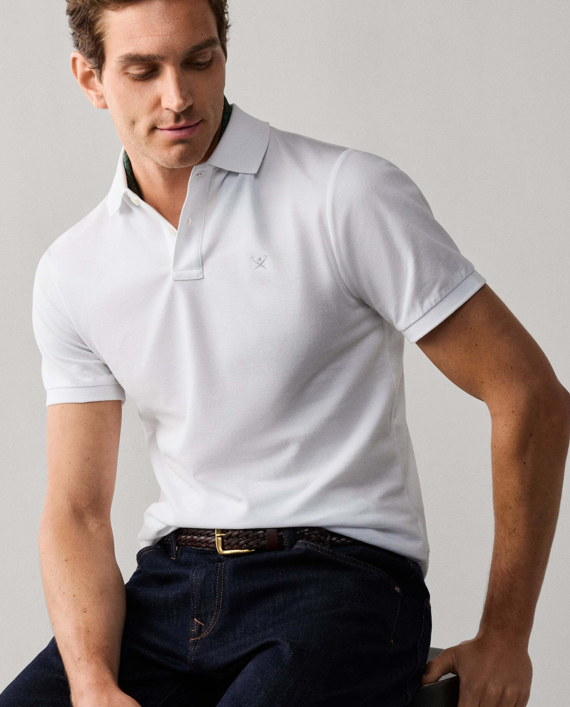 Polo de hombre piqué manga corta fit slim - Hackett - Blanco Blanco-5