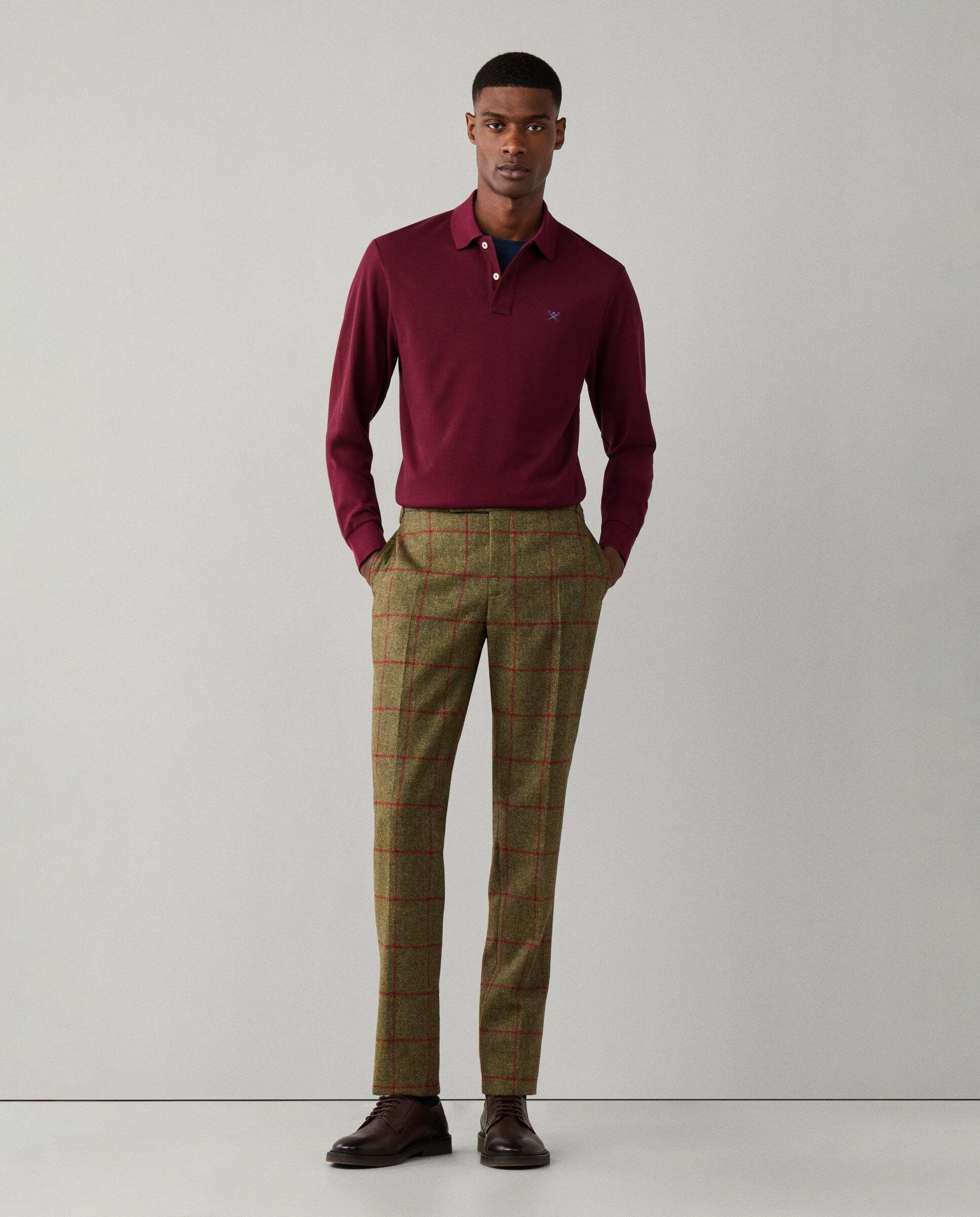 Polo de hombre manga larga con logo fit slim - Hackett - Rojo Rojo-2