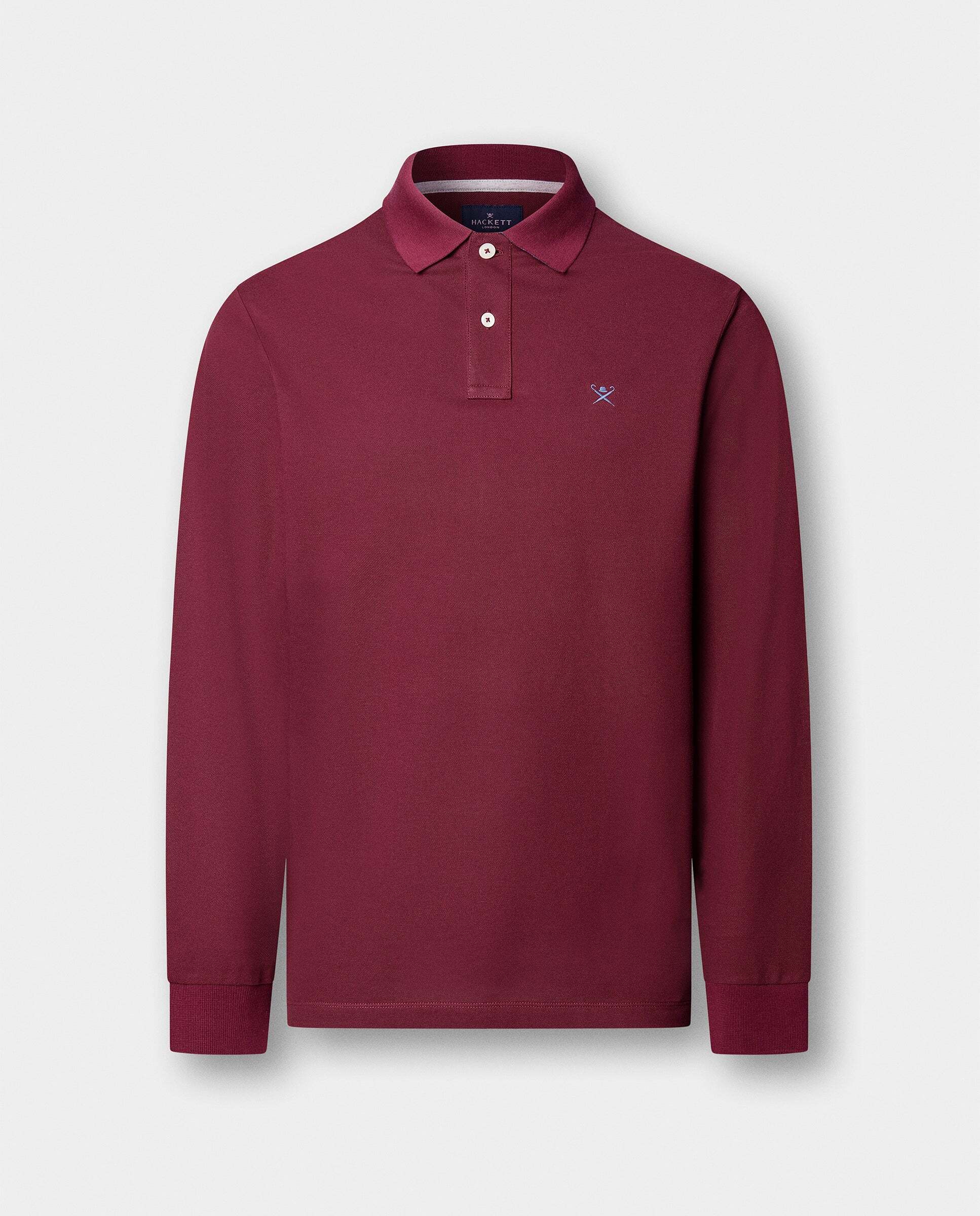 Polo de hombre manga larga con logo fit slim - Hackett - Rojo Rojo-7
