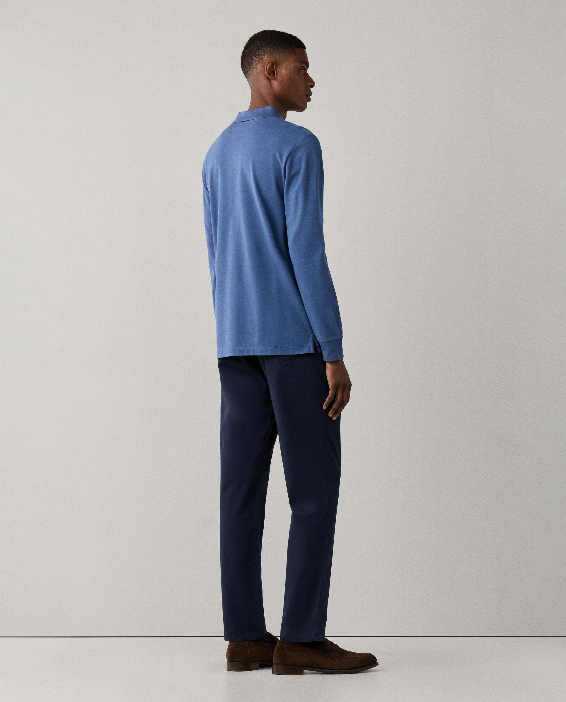 Polo de hombre manga larga con logo fit slim - Hackett - Azul Azul-3