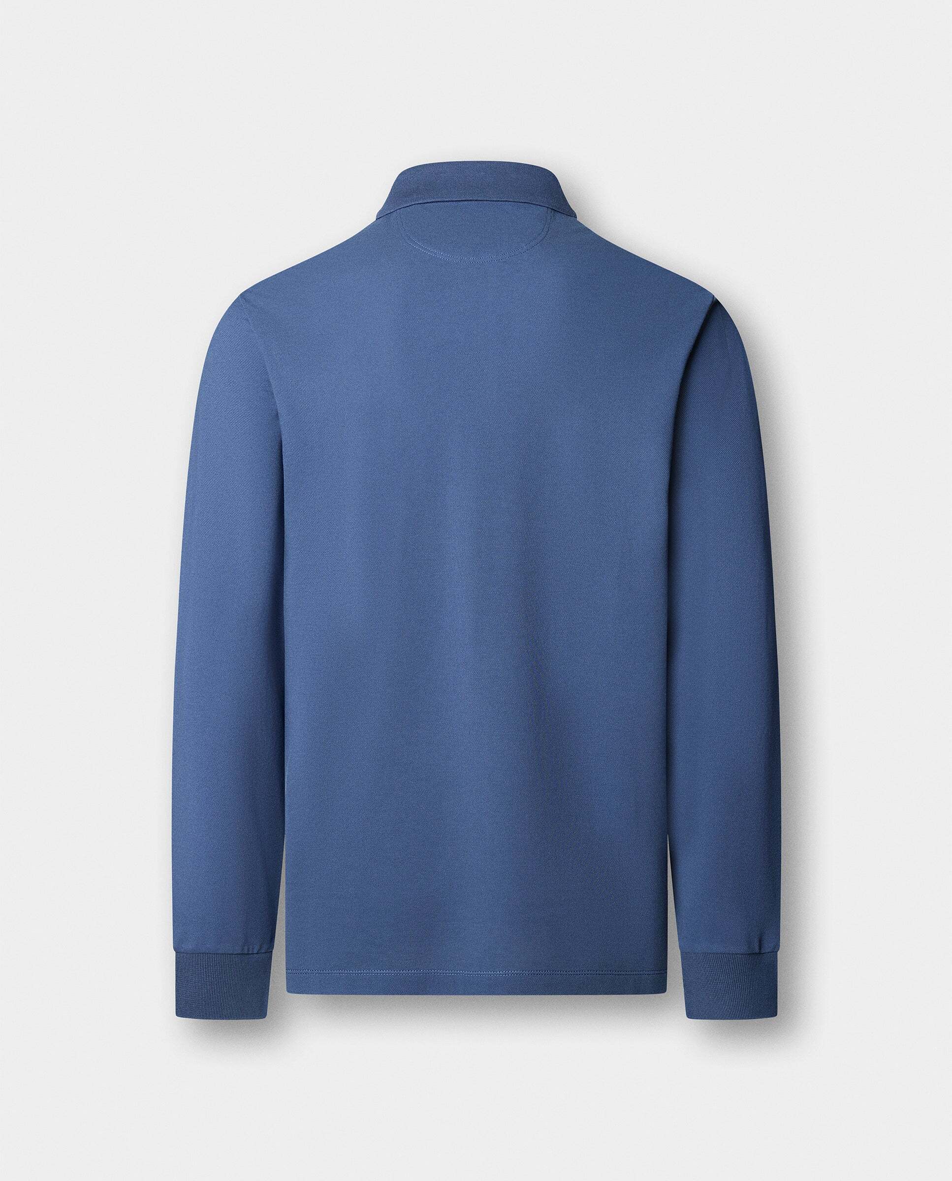 Polo de hombre manga larga con logo fit slim - Hackett - Azul Azul-6
