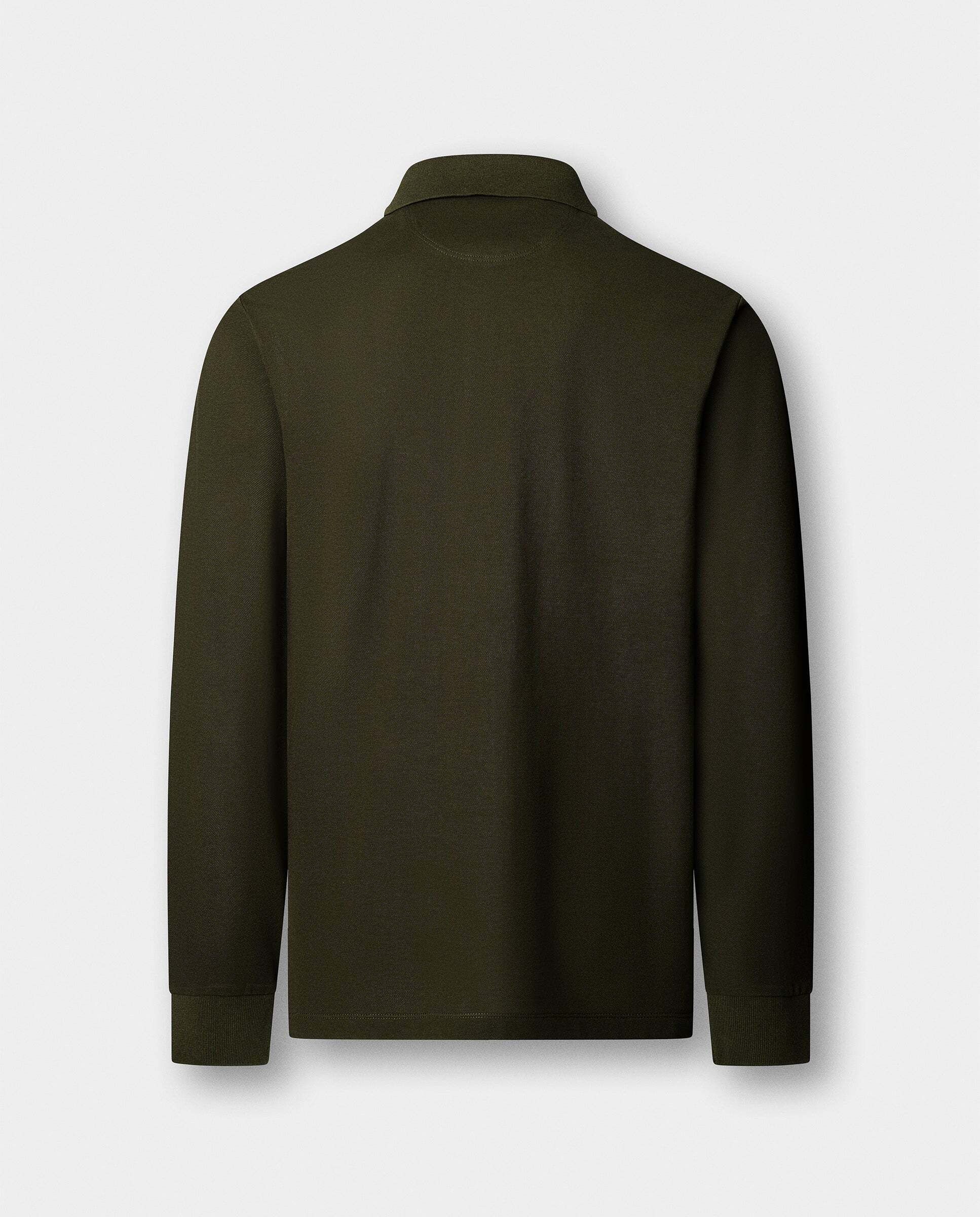 Polo de hombre manga larga con logo fit slim - Hackett - Verde militar Verde militar-6
