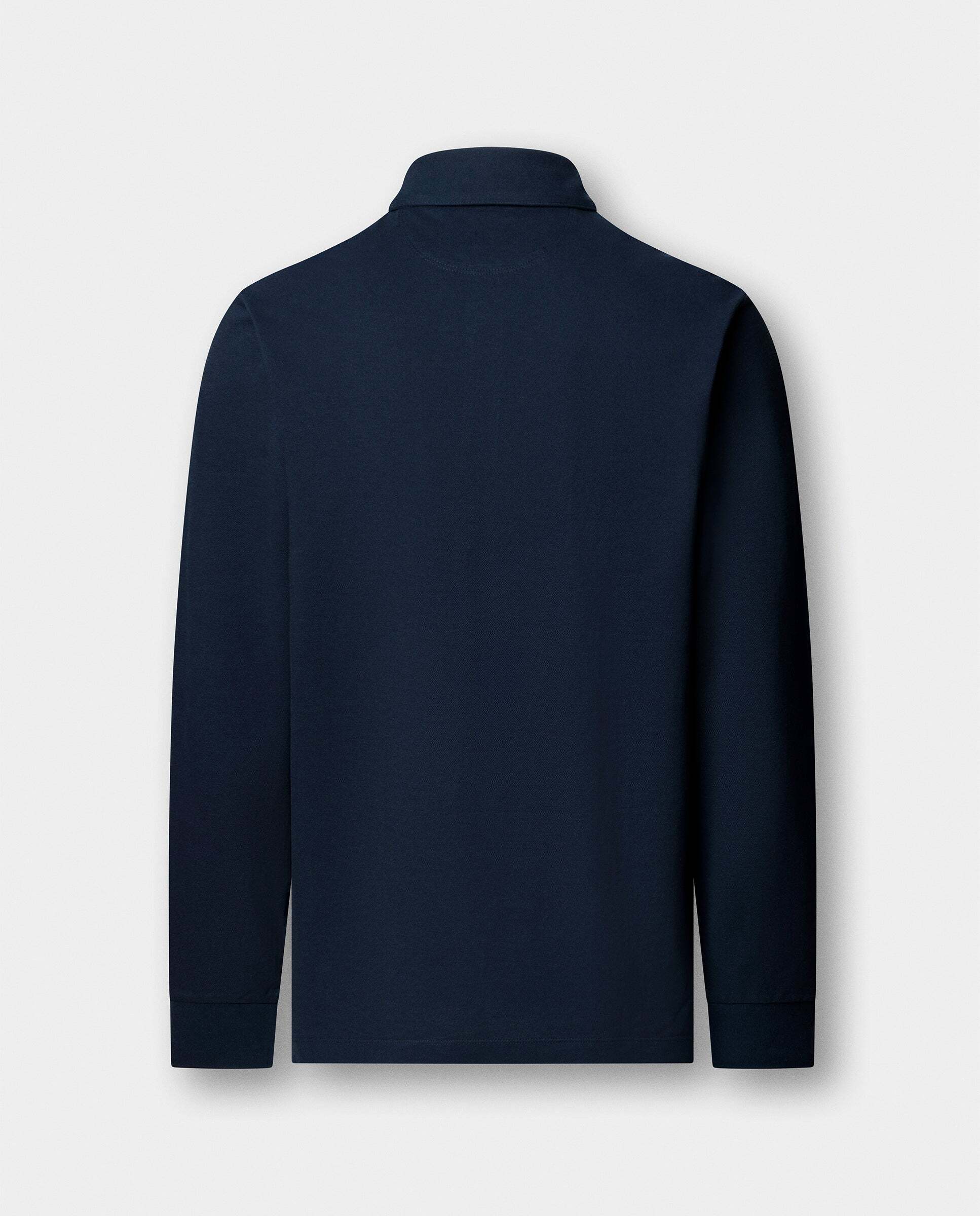 Polo de hombre manga larga con logo de escudo fit clásico - Hackett - Azul Azul-5