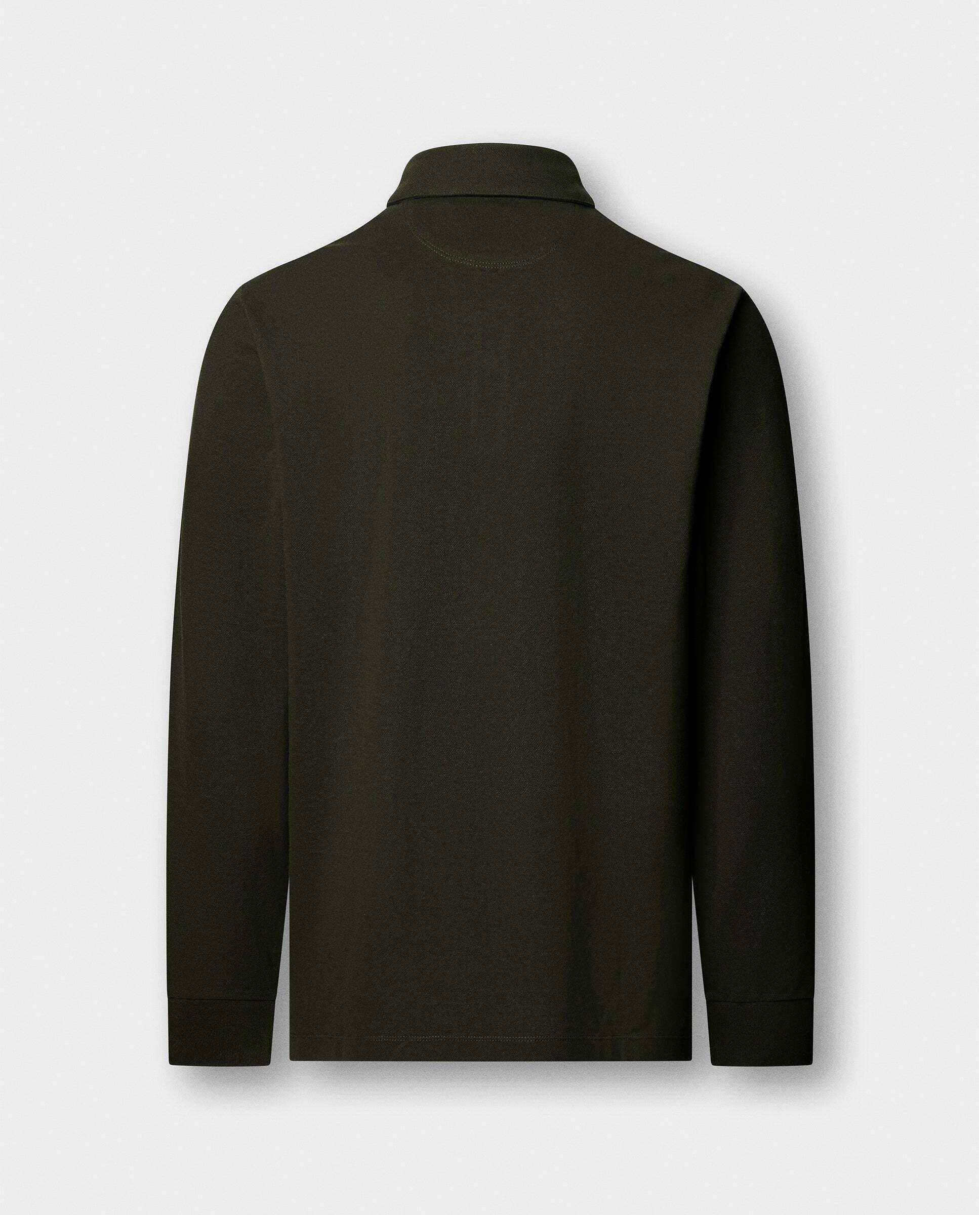 Polo de hombre manga larga con logo de escudo fit clásico - Hackett - Verde Verde-5