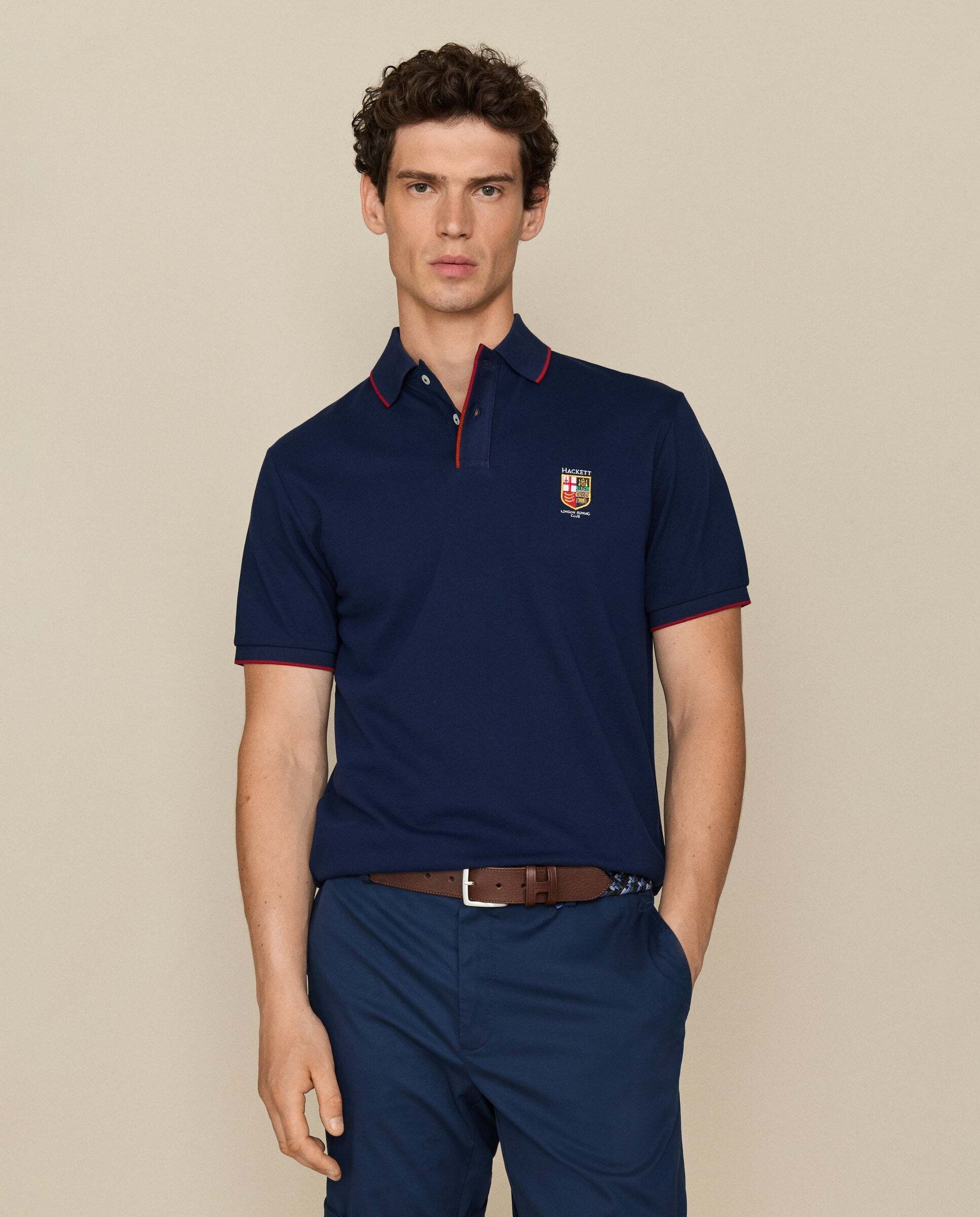 Polo de hombre manga corta fit clásico lrc - Hackett - Azul Azul-1