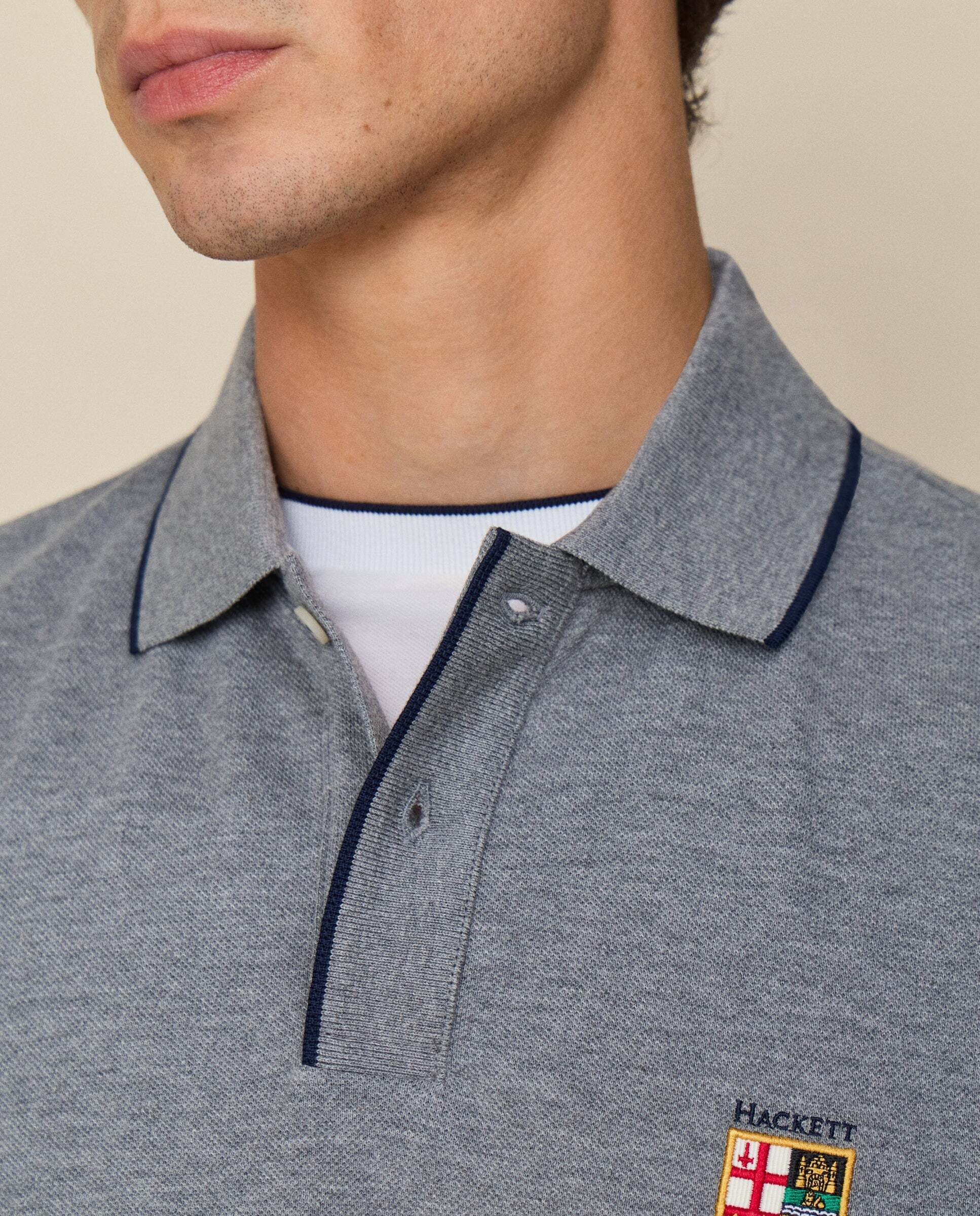 Polo de hombre manga corta fit clásico lrc - Hackett - Gris Gris-4