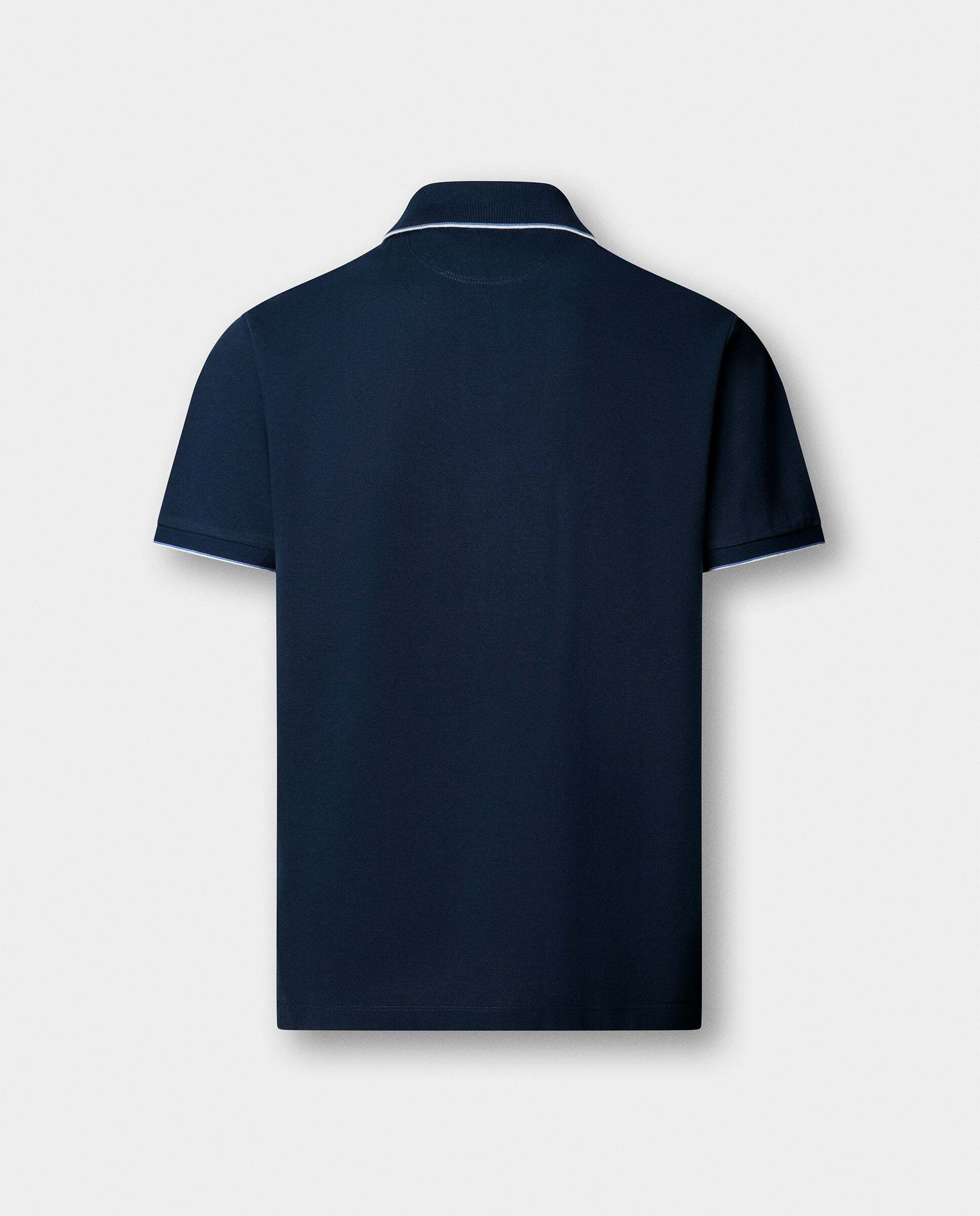 Polo de hombre manga corta con ribete fit clásico - Azul Azul-6