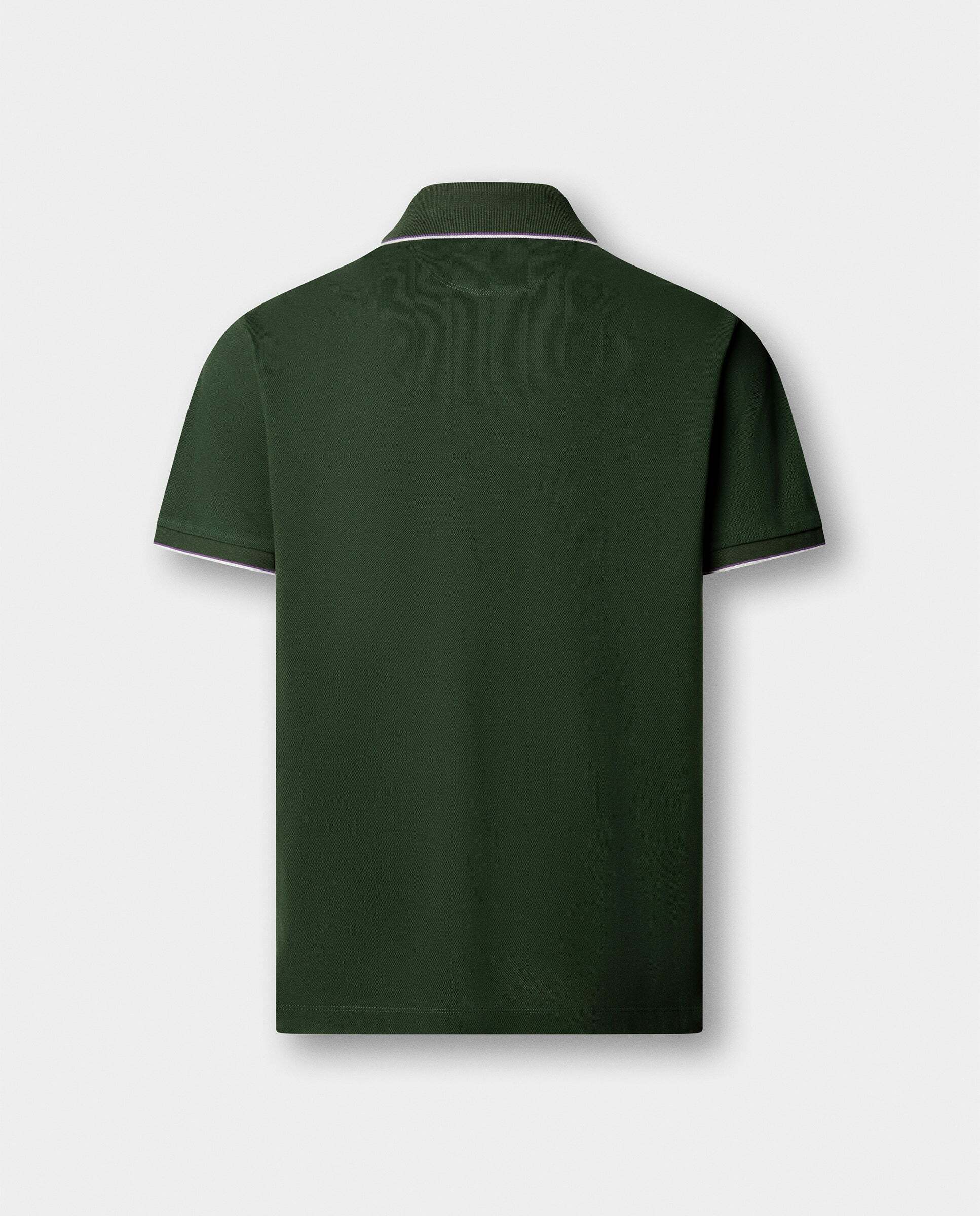 Polo de hombre manga corta con ribete fit clásico - Verde Verde-6