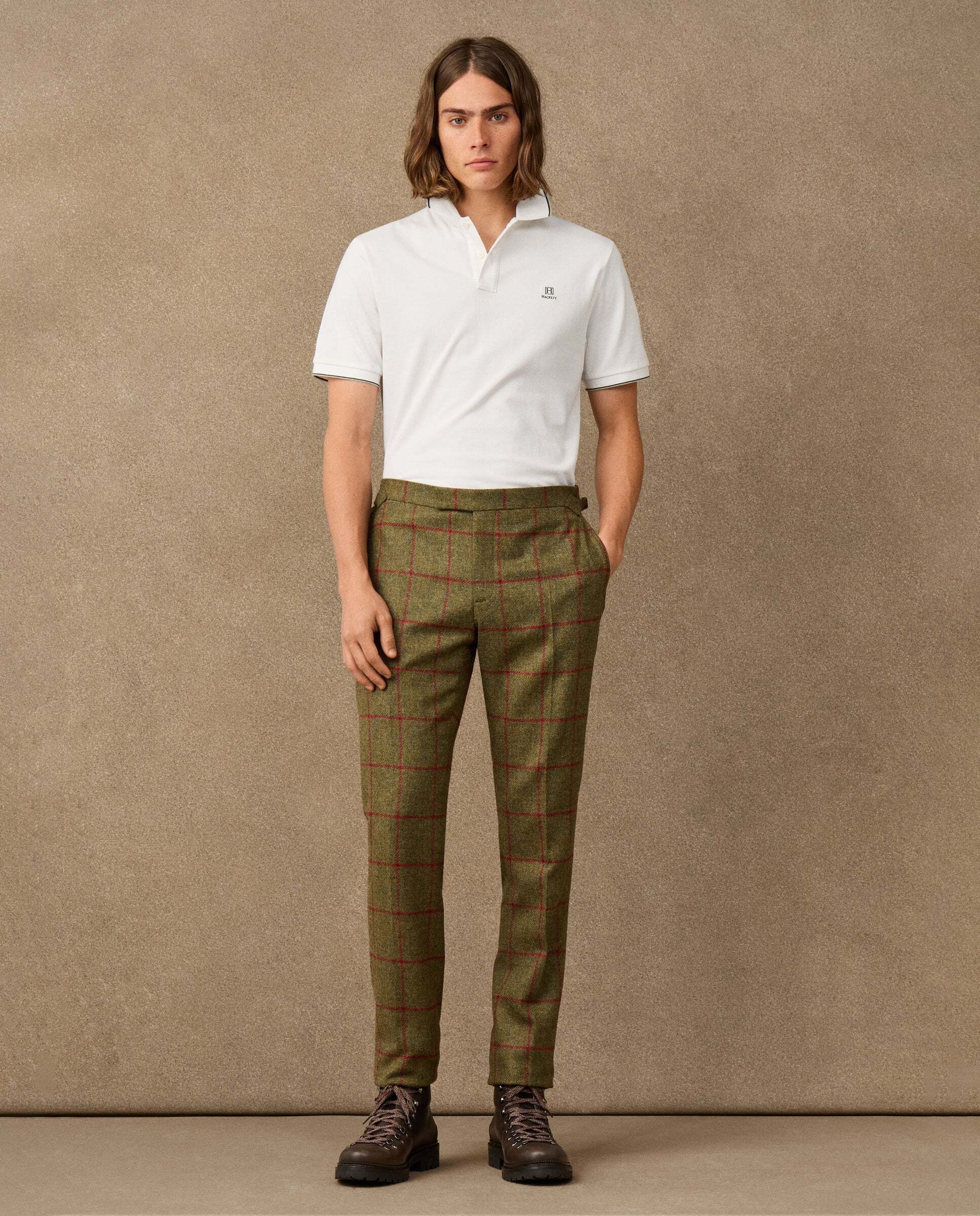 Polo de hombre manga corta con ribete fit clásico - Natural Natural-2