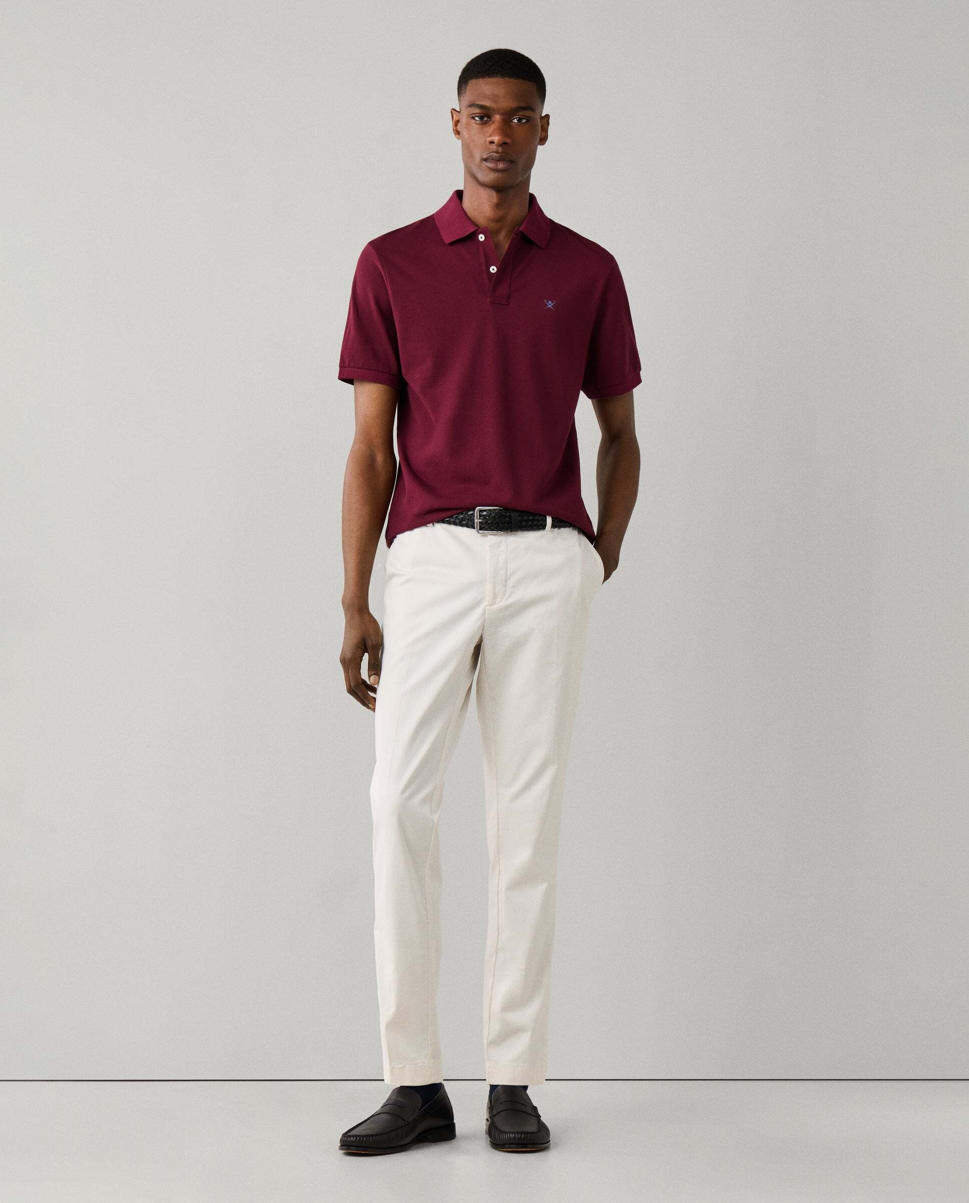Polo de hombre manga corta con logo fit slim - Hackett - Rojo Rojo-2