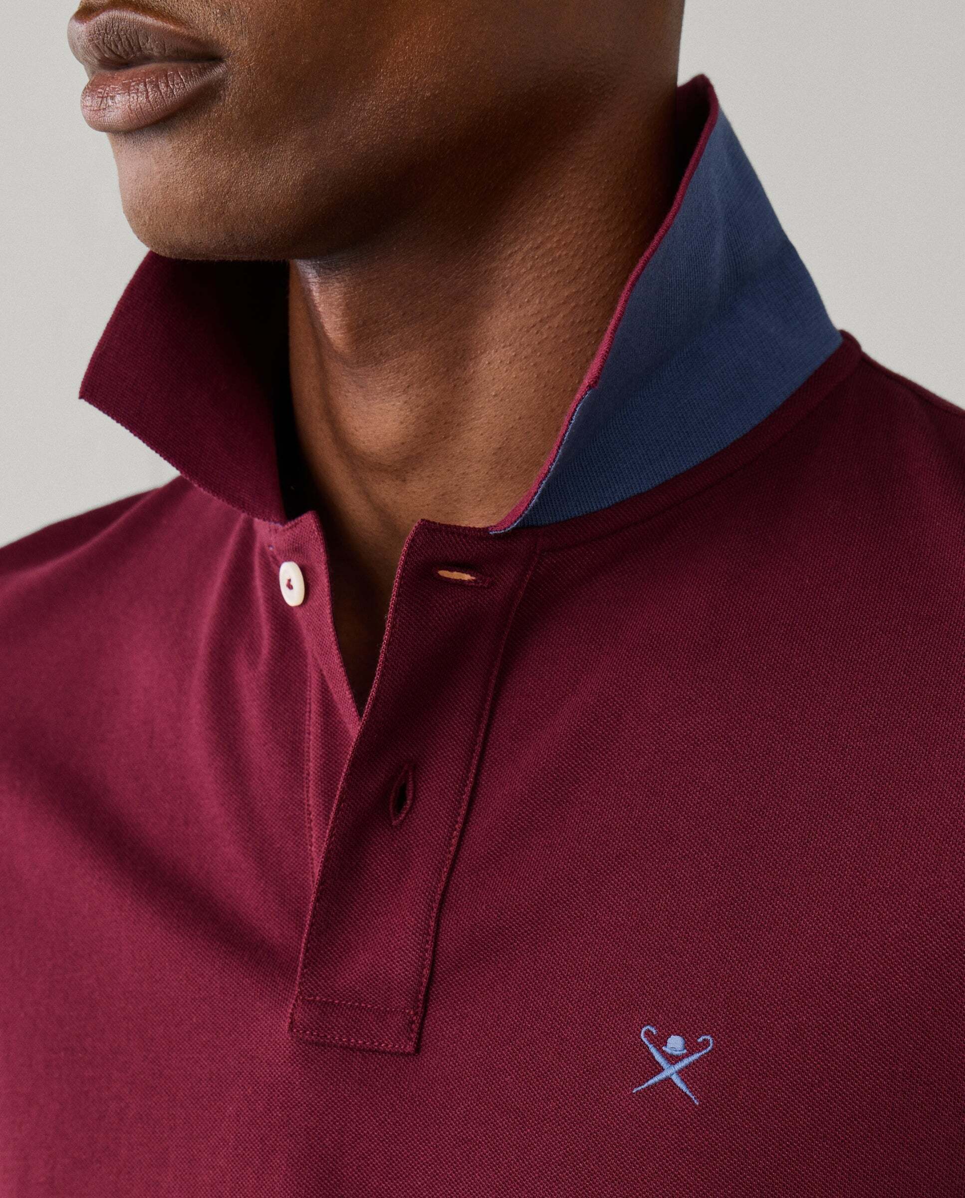 Polo de hombre manga corta con logo fit slim - Hackett - Rojo Rojo-4