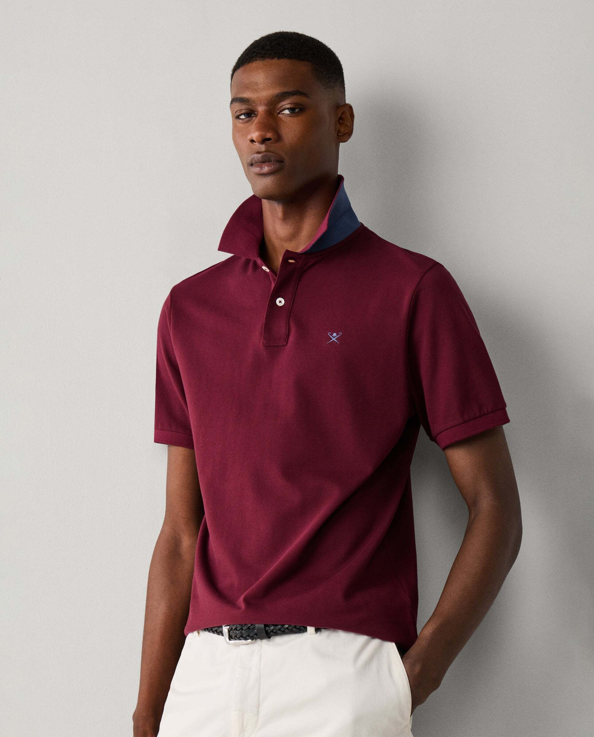 Polo de hombre manga corta con logo fit slim - Hackett - Rojo Rojo-5