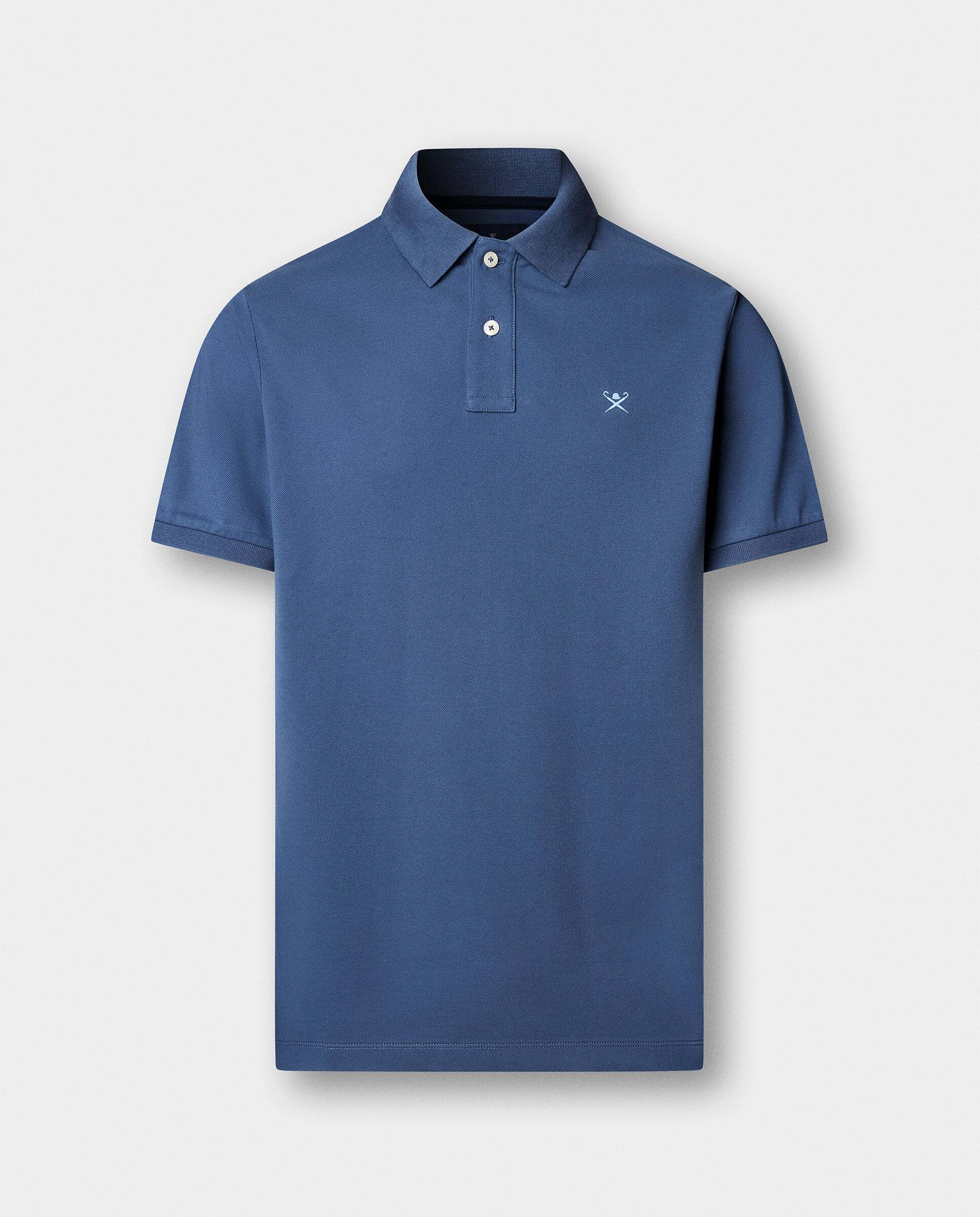 Polo de hombre manga corta con logo fit slim - Hackett - Azul Azul-7