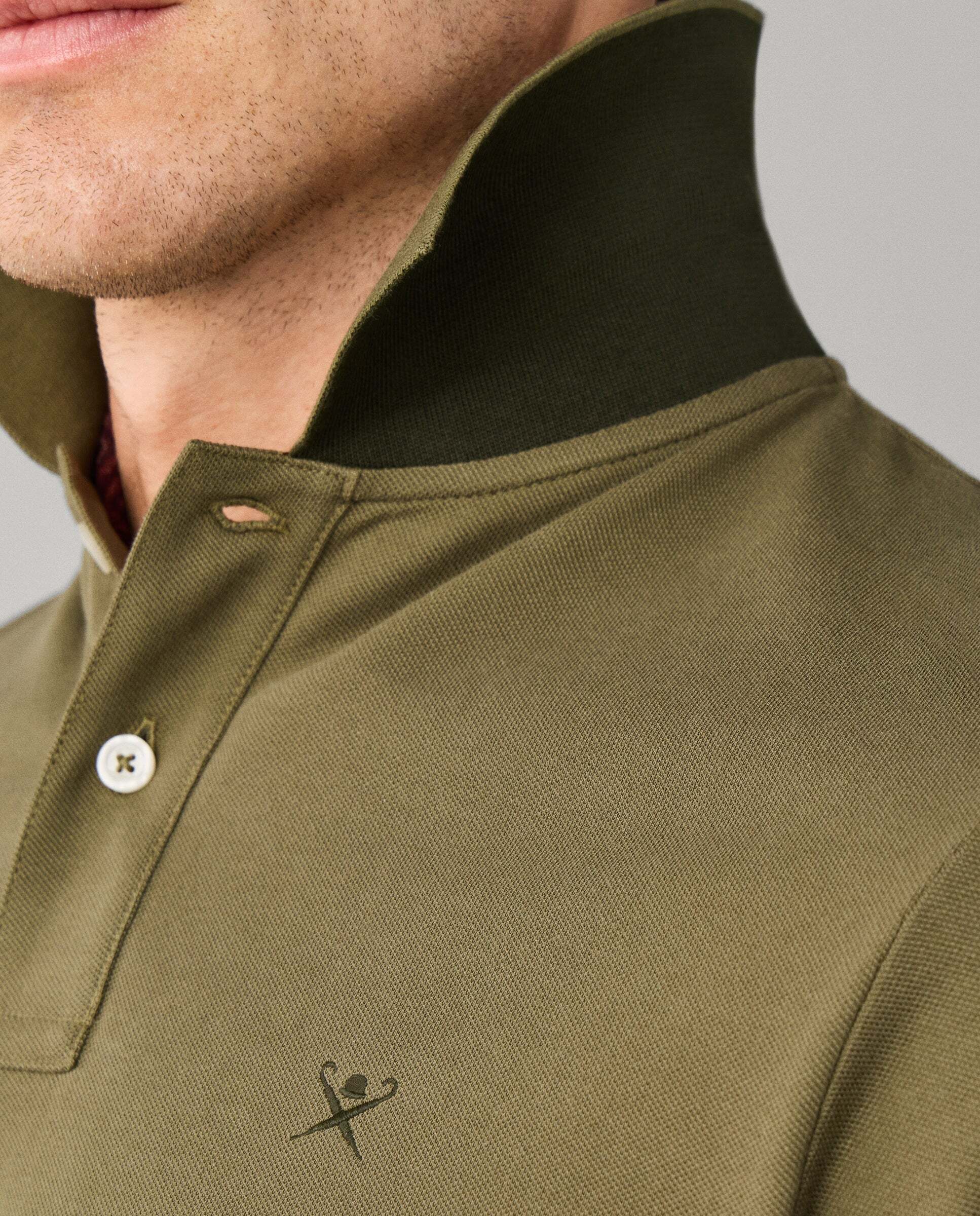 Polo de hombre manga corta con logo fit slim - Hackett - Verde Verde-4