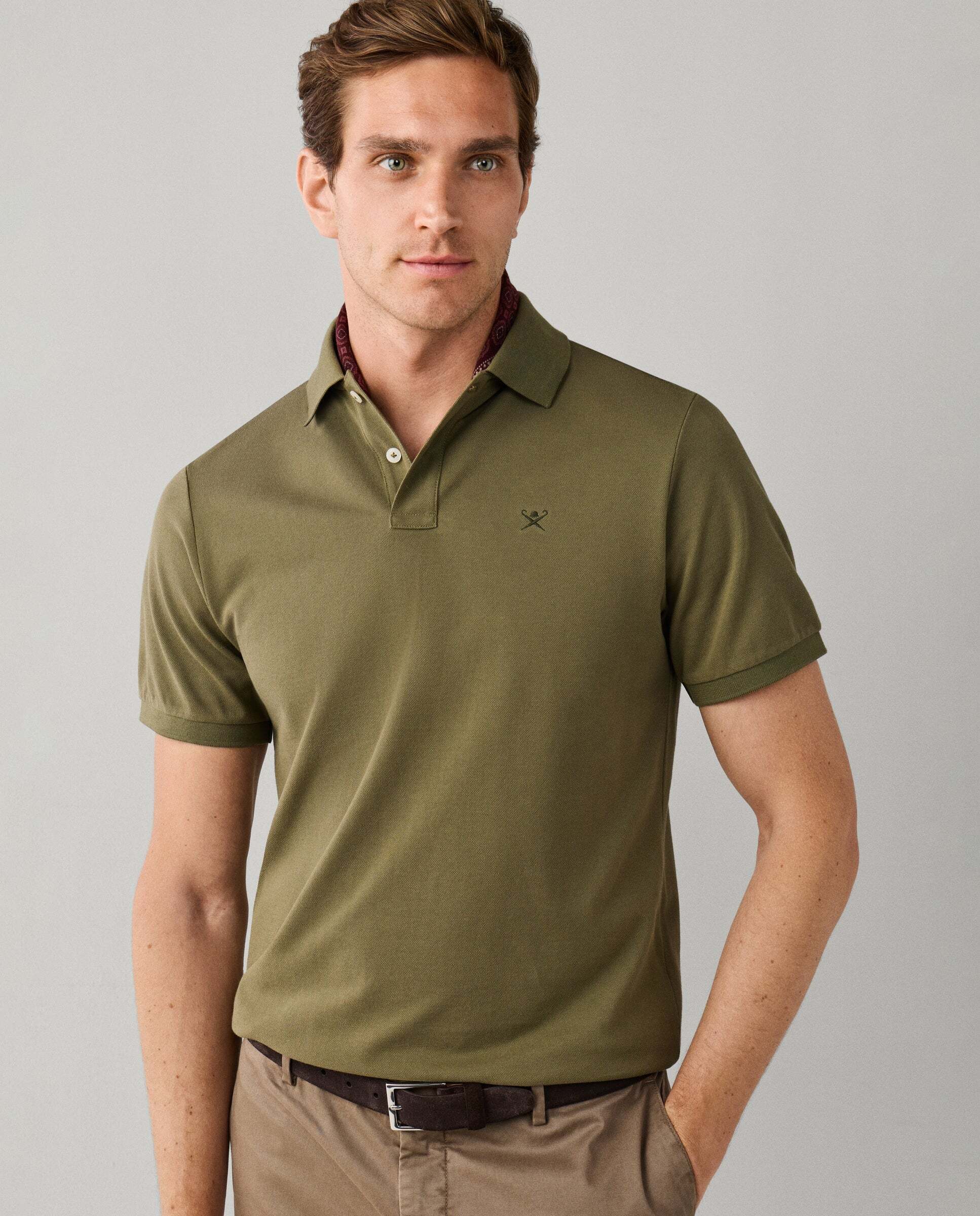 Polo de hombre manga corta con logo fit slim - Hackett - Verde Verde-5