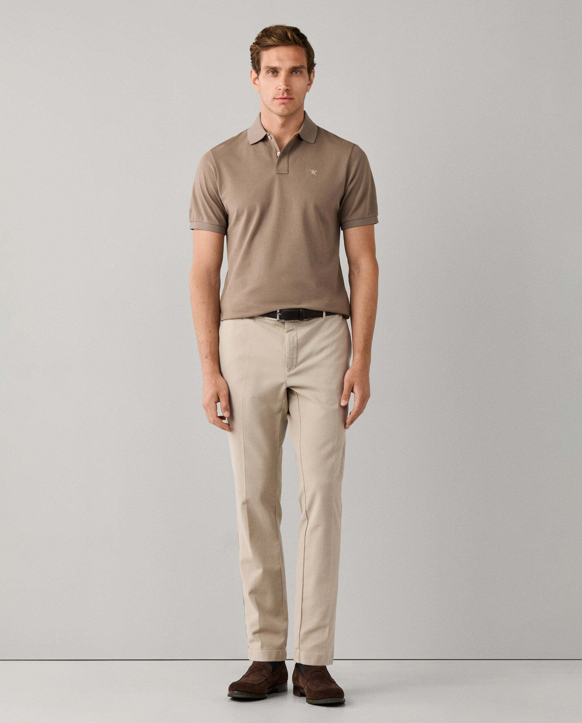 Polo de hombre manga corta con logo fit slim - Hackett - Natural Natural-2