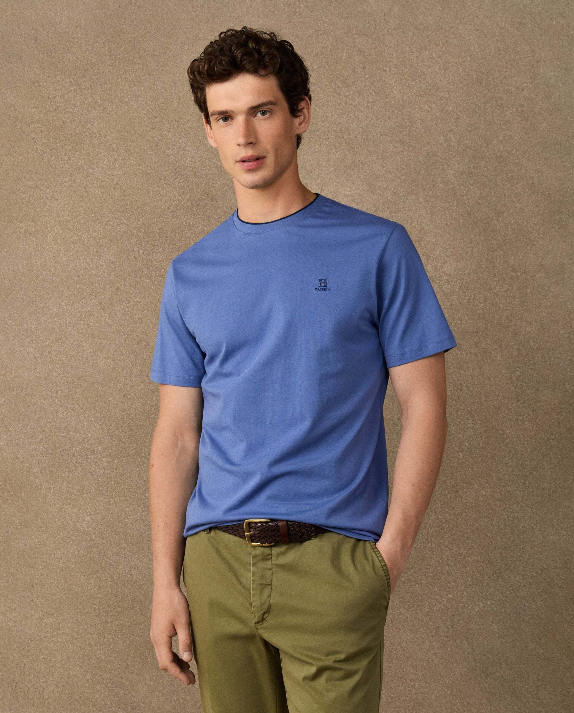 Camiseta de hombre logo h fit clásico - Hackett - Añil Añil-1