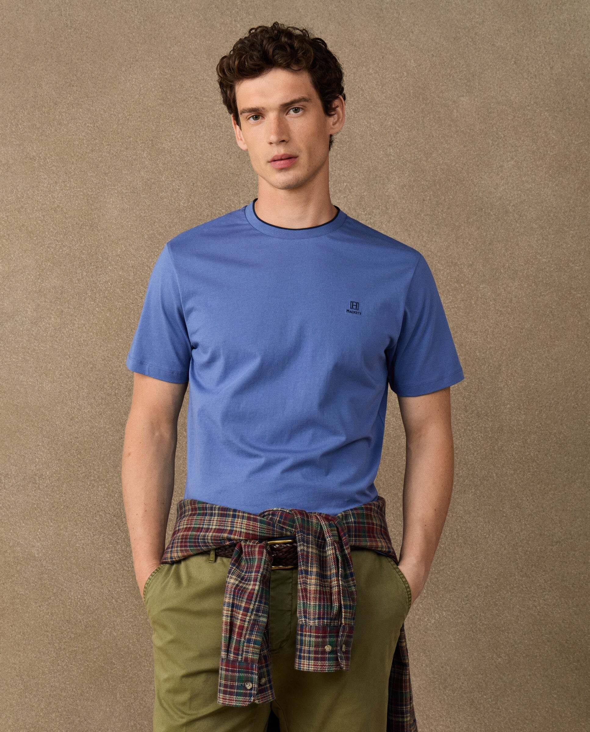 Camiseta de hombre logo h fit clásico - Hackett - Añil Añil-5