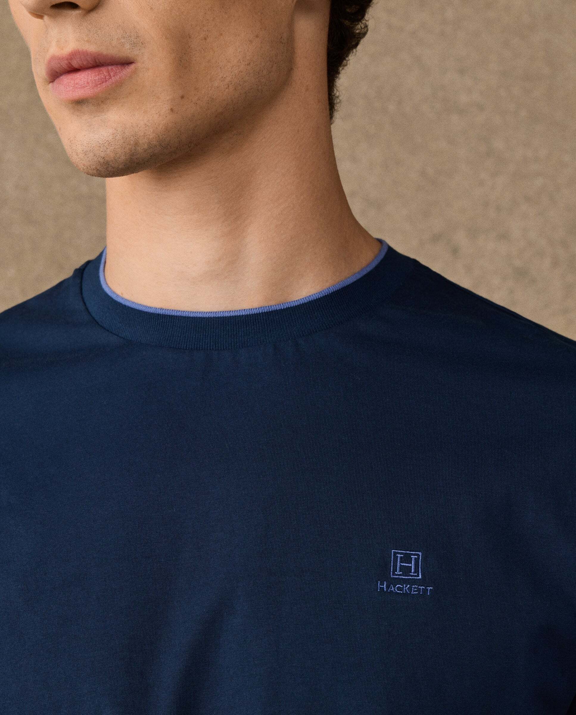 Camiseta de hombre logo h fit clásico - Hackett - Azul marino Azul marino-4