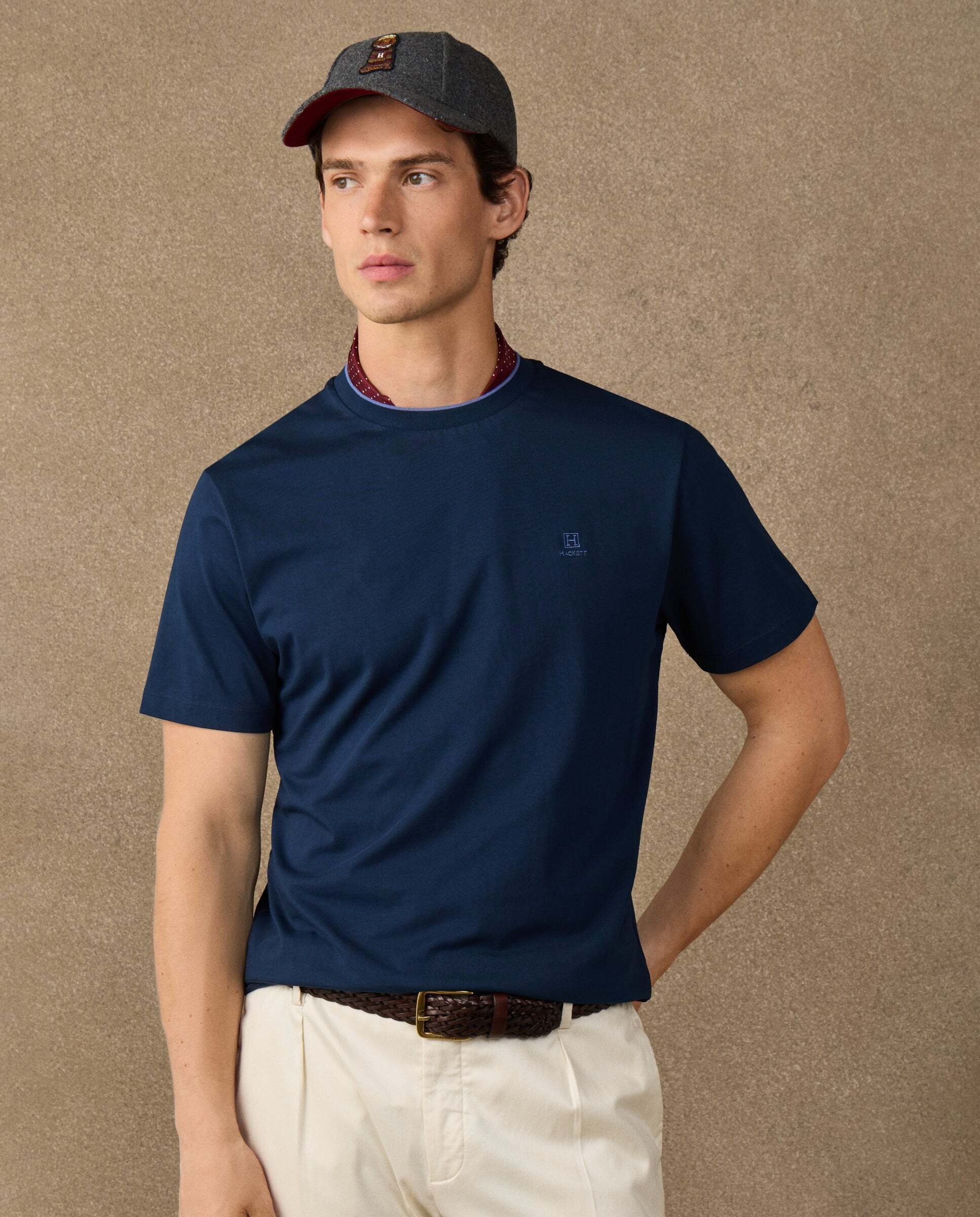 Camiseta de hombre logo h fit clásico - Hackett - Azul marino Azul marino-5