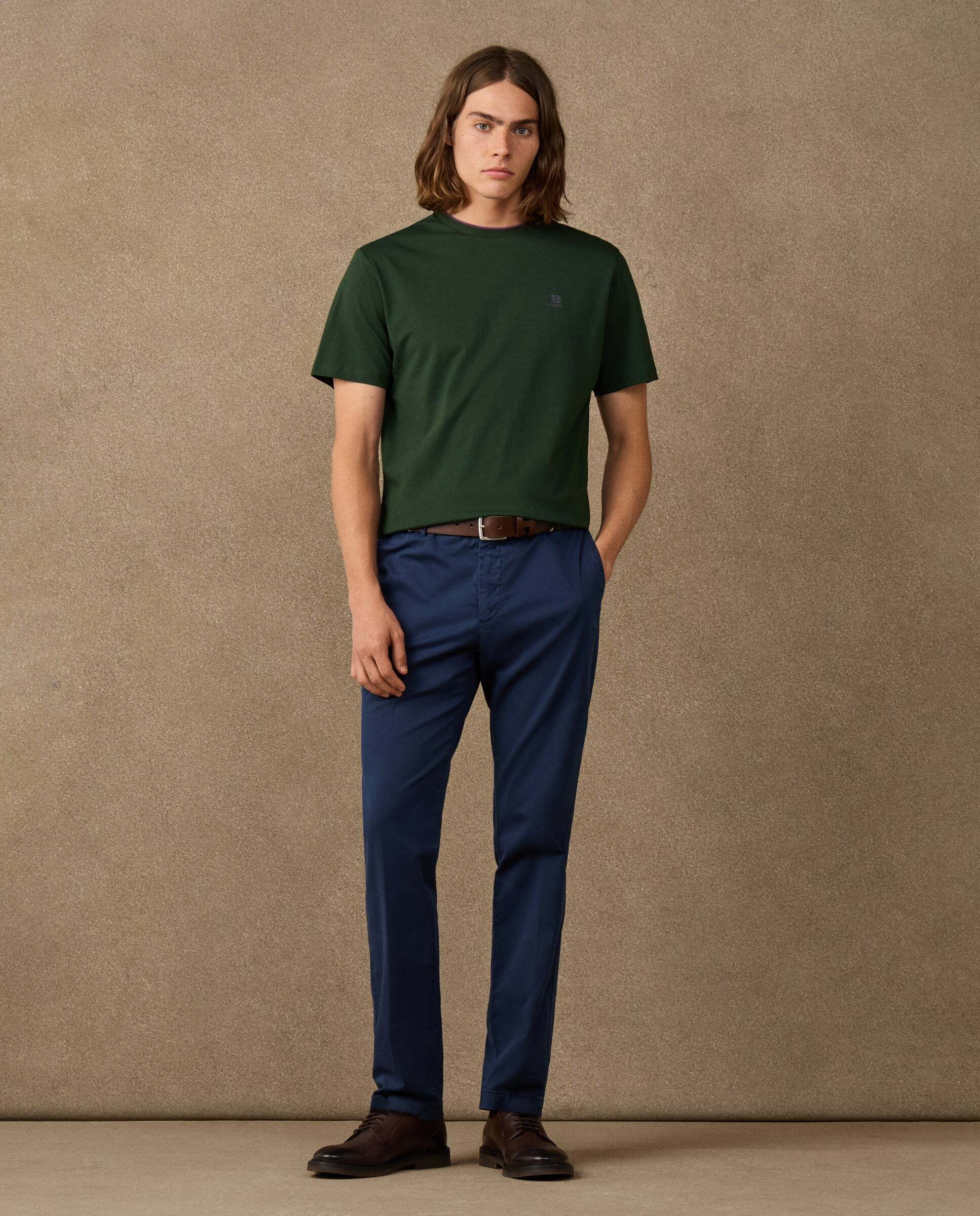 Camiseta de hombre logo h fit clásico - Hackett - Verde Verde-2