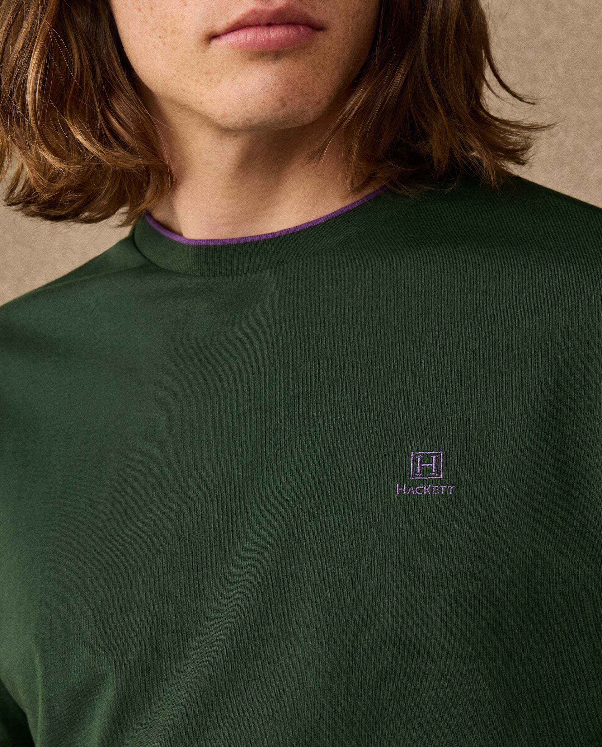 Camiseta de hombre logo h fit clásico - Hackett - Verde Verde-4