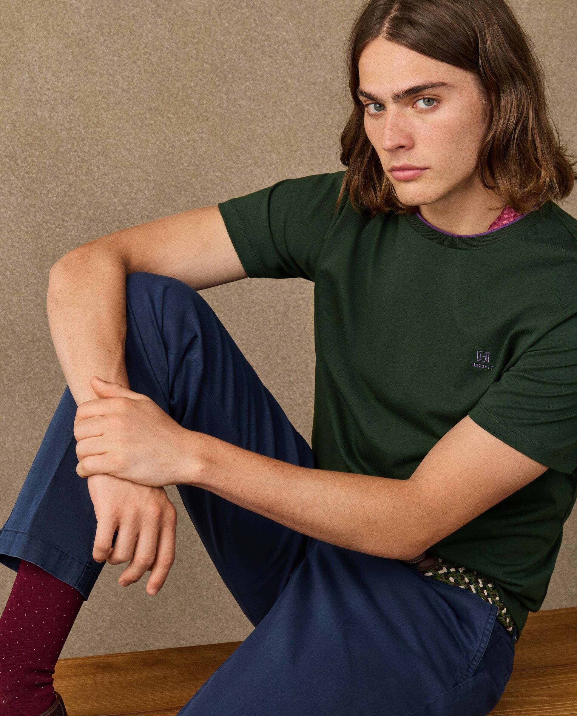Camiseta de hombre logo h fit clásico - Hackett - Verde Verde-5