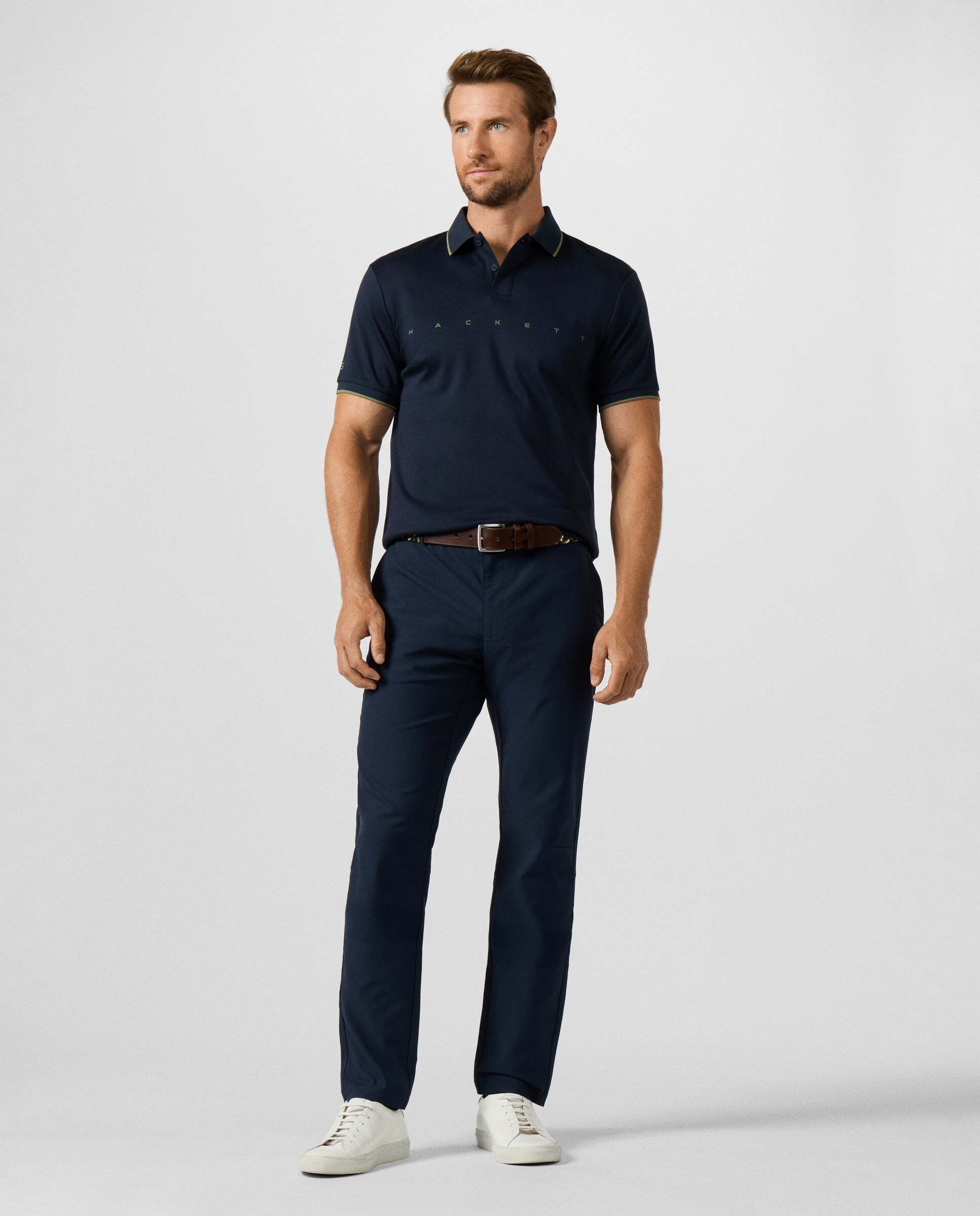 Polo de hombre manga corta con logo fit clásico - Hackett - Azul Azul-2