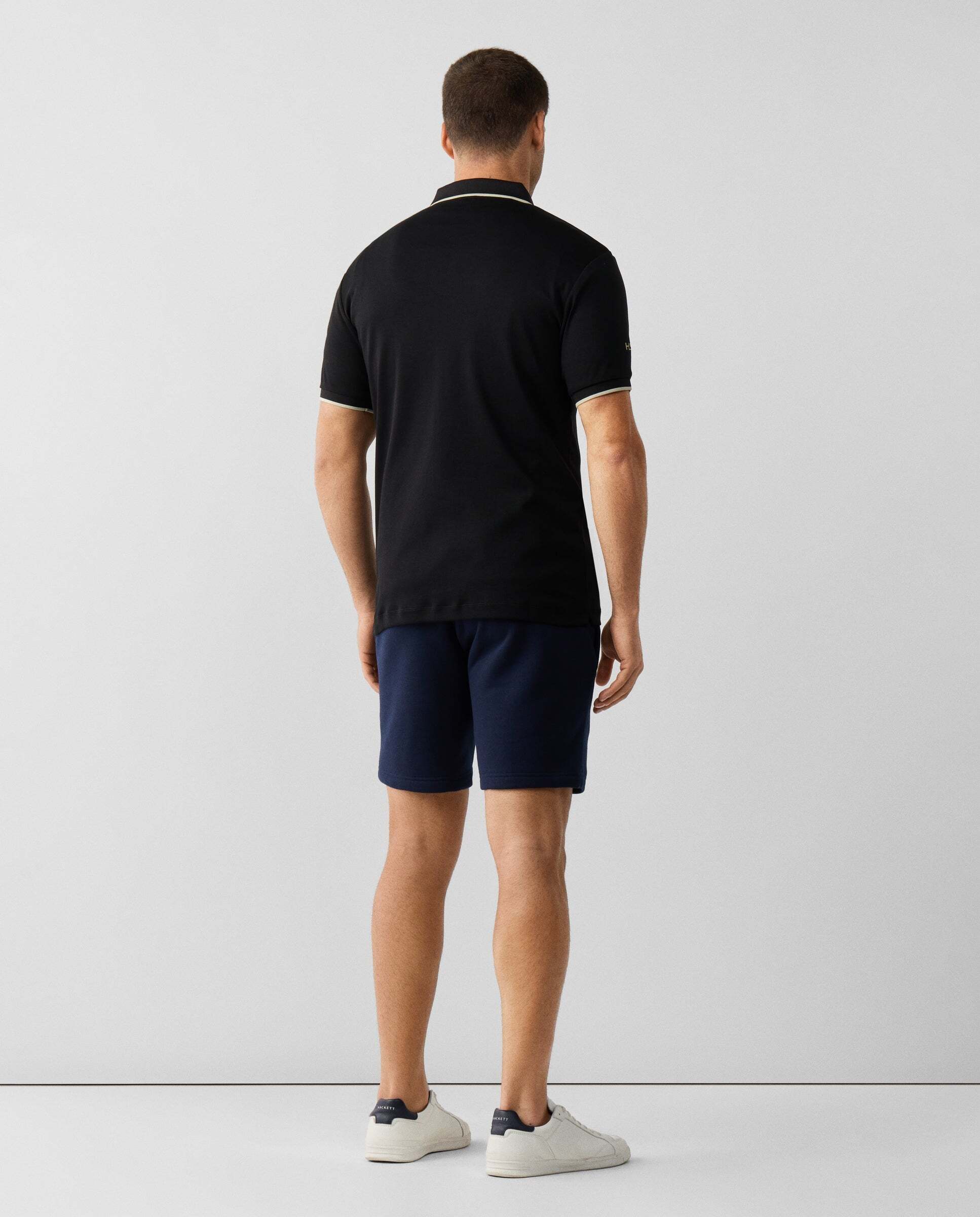 Polo de hombre manga corta con logo fit clásico - Hackett - Negro Negro-3