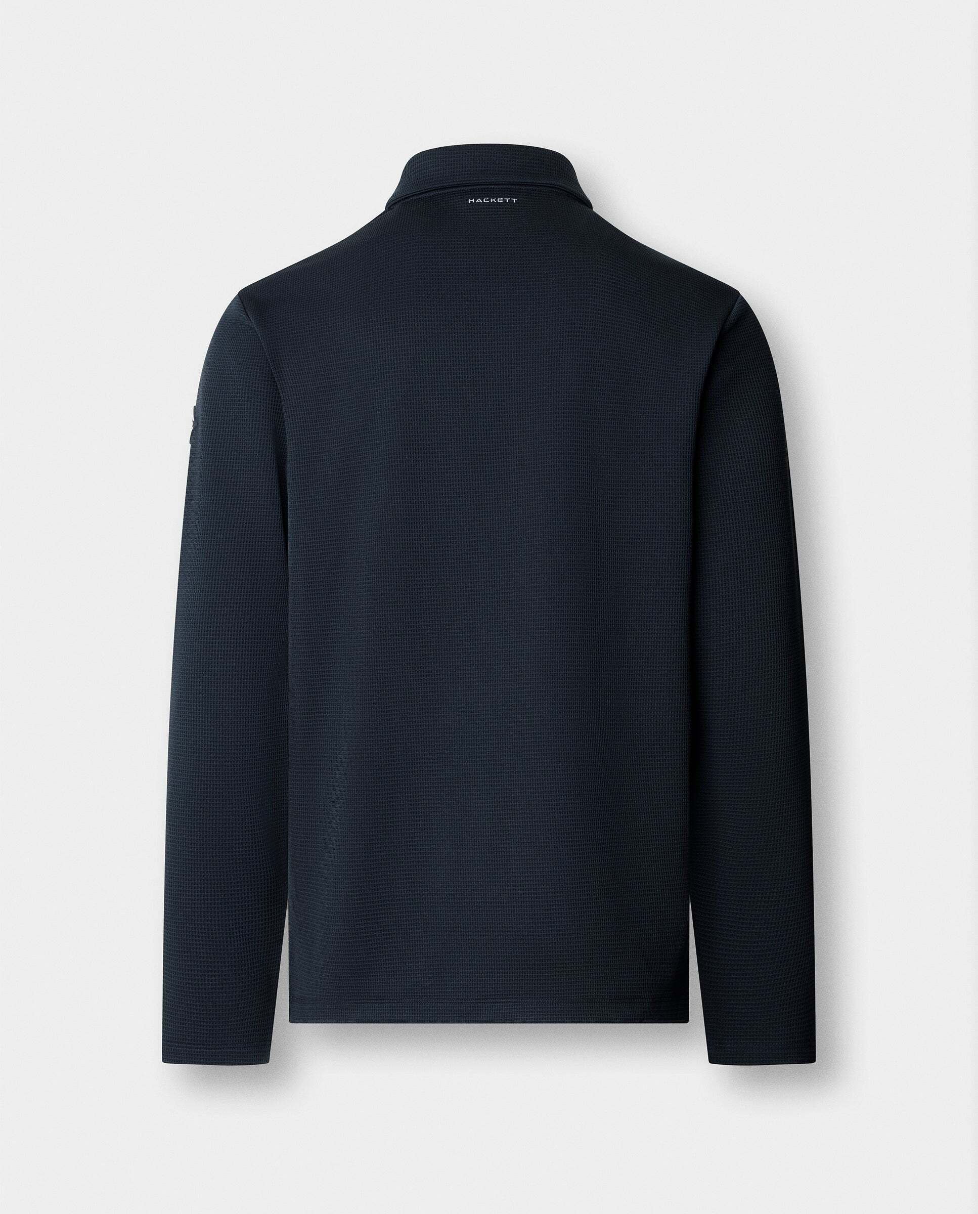 Sudadera de hombre polo con cremallera y logo waffle - Hackett - Azul Azul-6