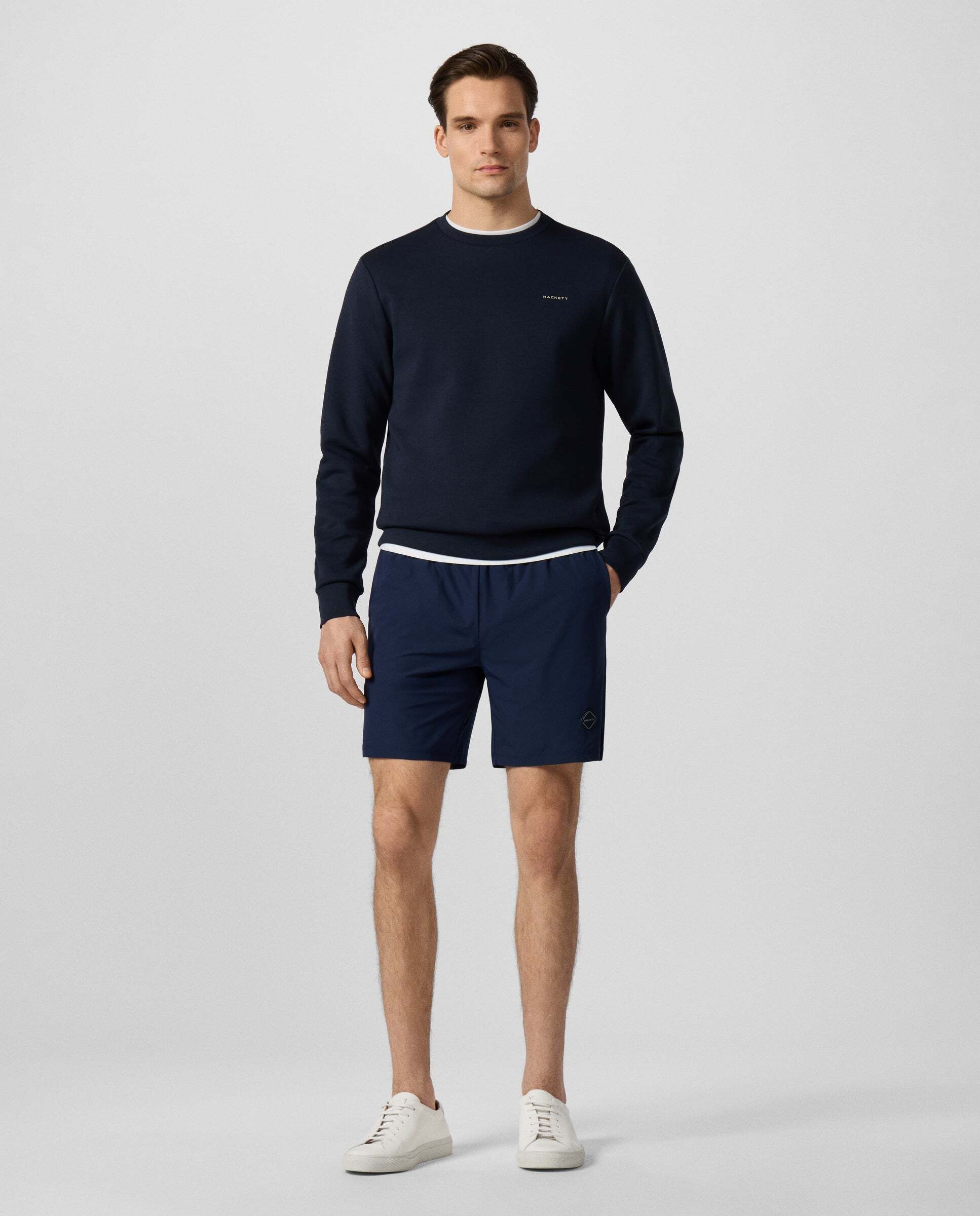 Sudadera de hombre cuello redondo con logo - Hackett - Azul marino Azul marino-2
