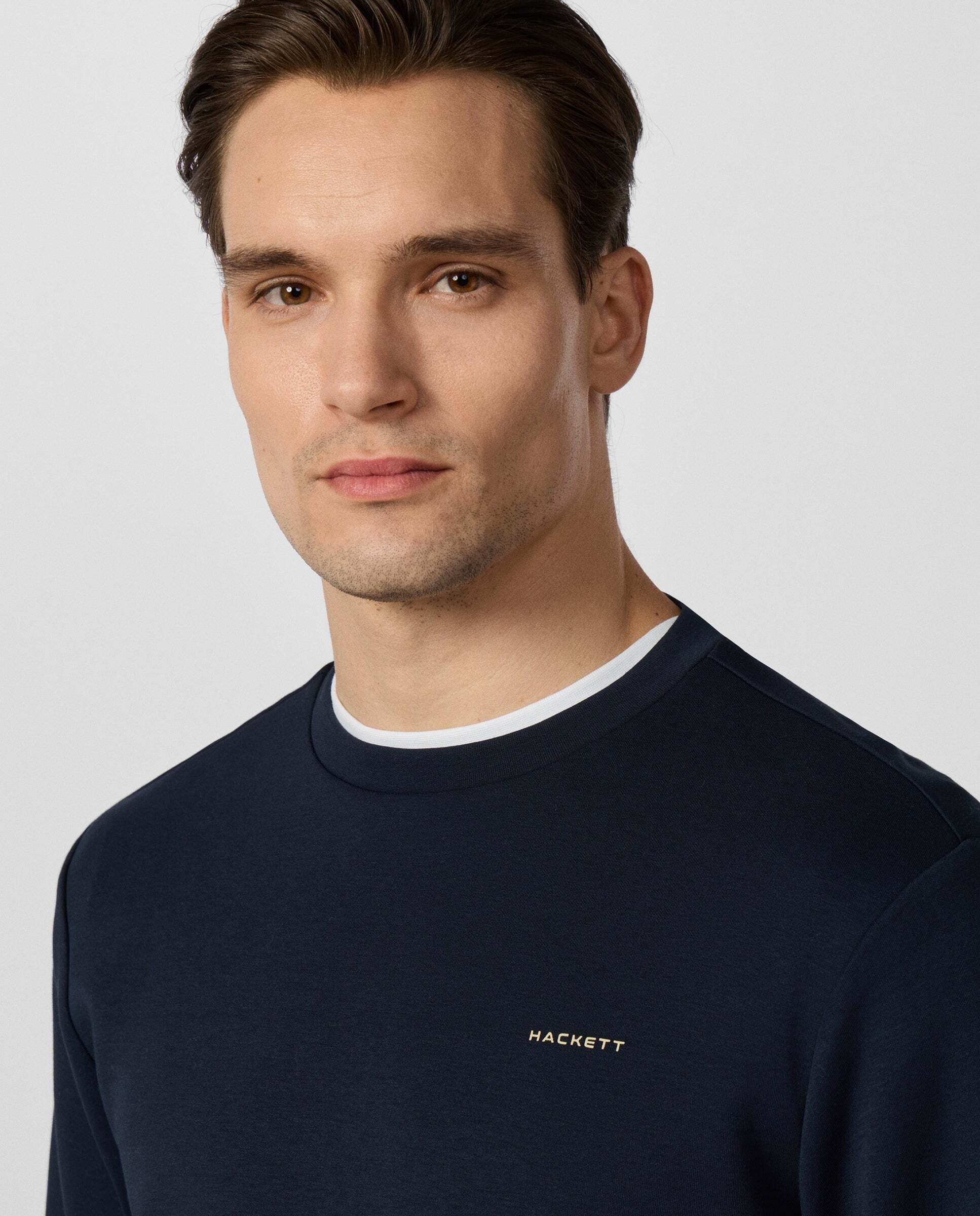Sudadera de hombre cuello redondo con logo - Hackett - Azul marino Azul marino-4