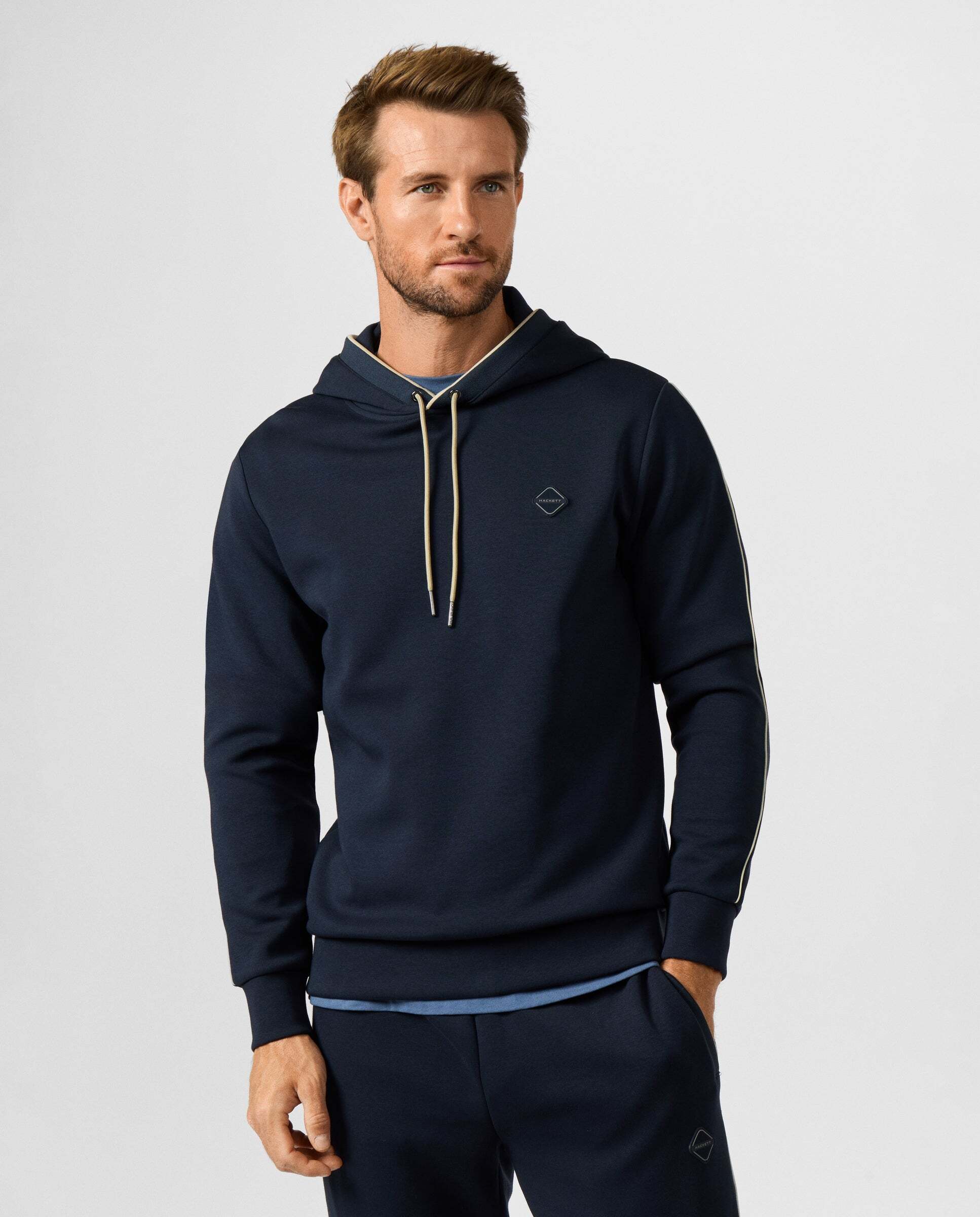 Sudadera de hombre con capucha y logo - Hackett - Azul Azul-1