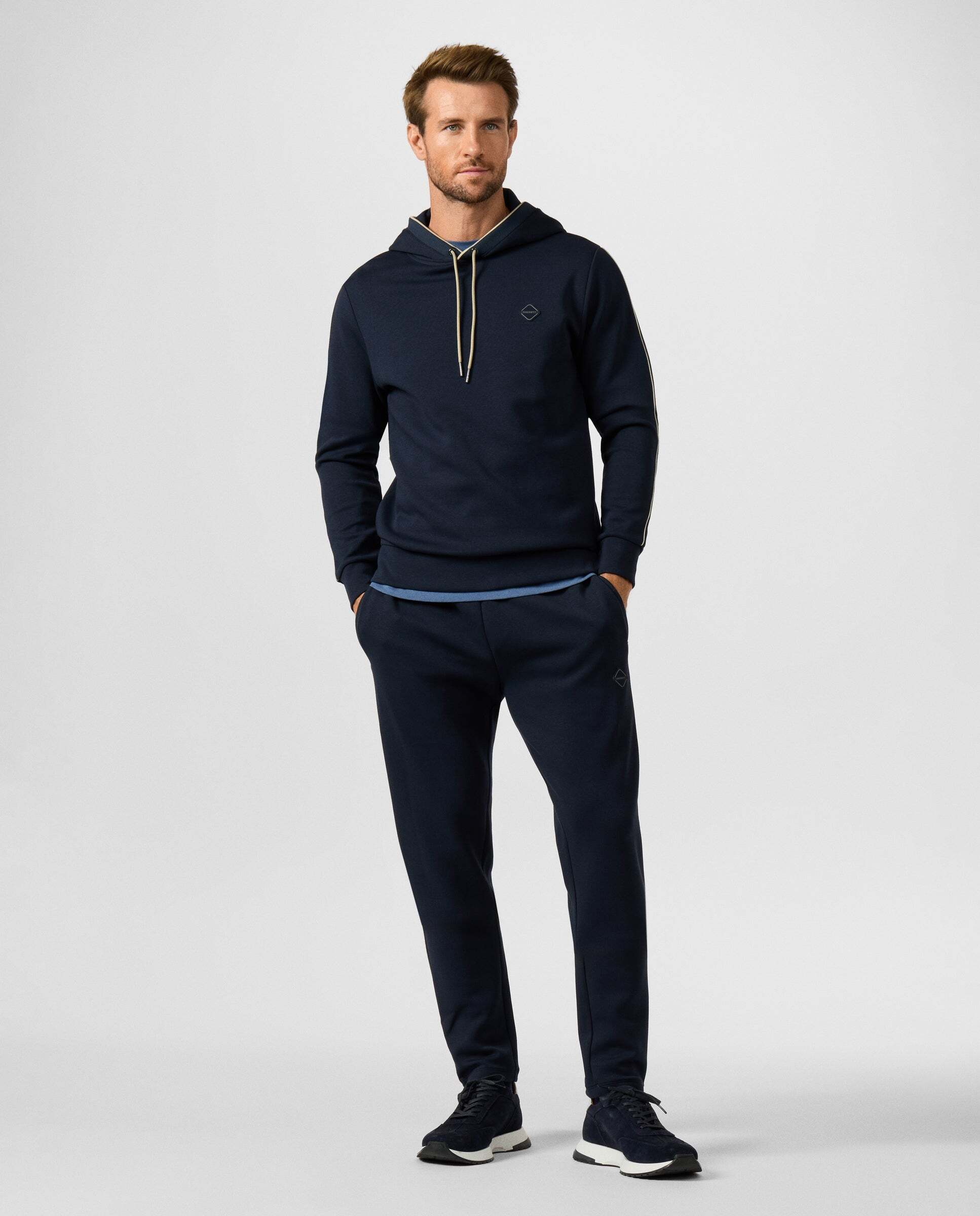Sudadera de hombre con capucha y logo - Hackett - Azul Azul-2