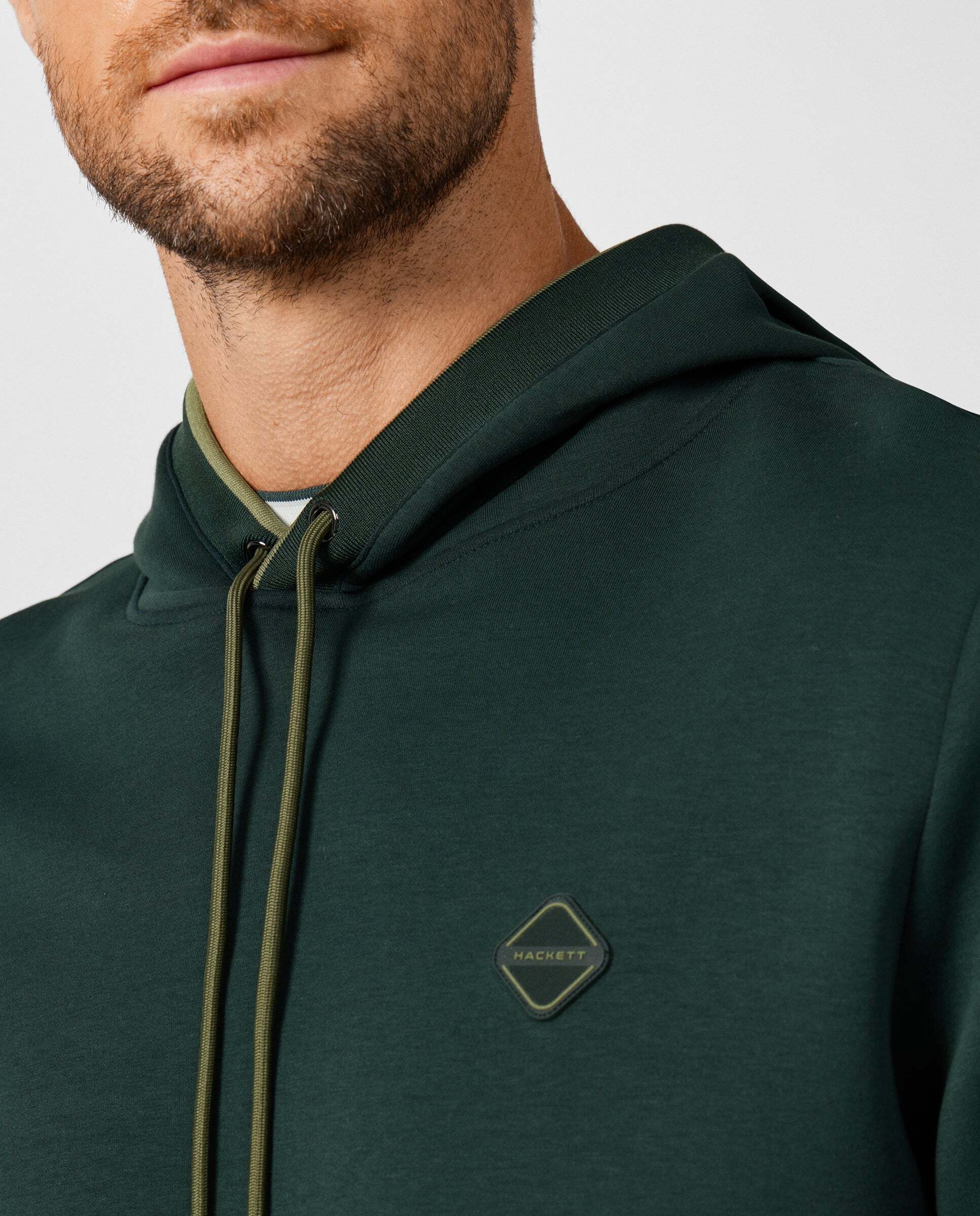 Sudadera de hombre con capucha y logo - Hackett - Verde Verde-4