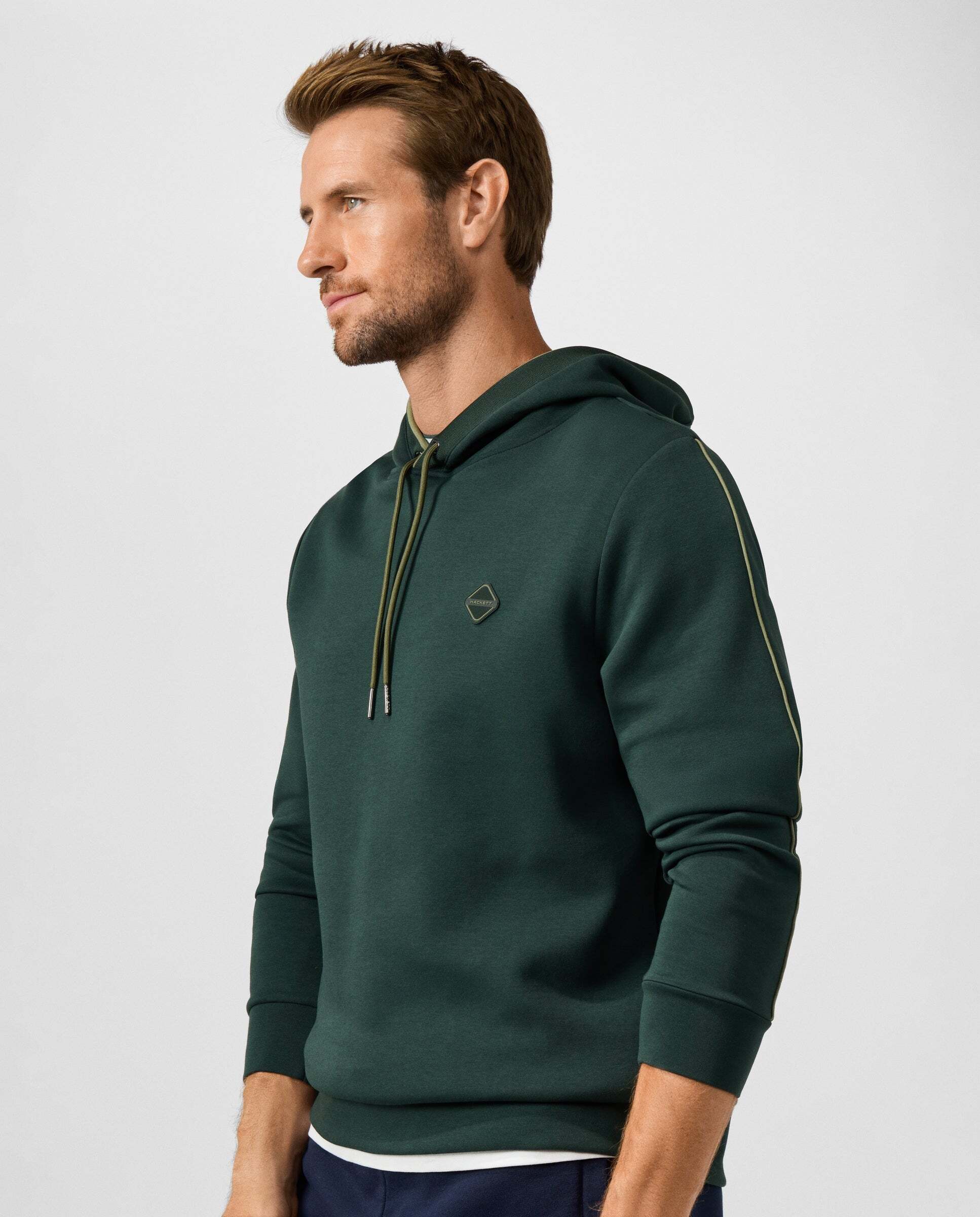 Sudadera de hombre con capucha y logo - Hackett - Verde Verde-6