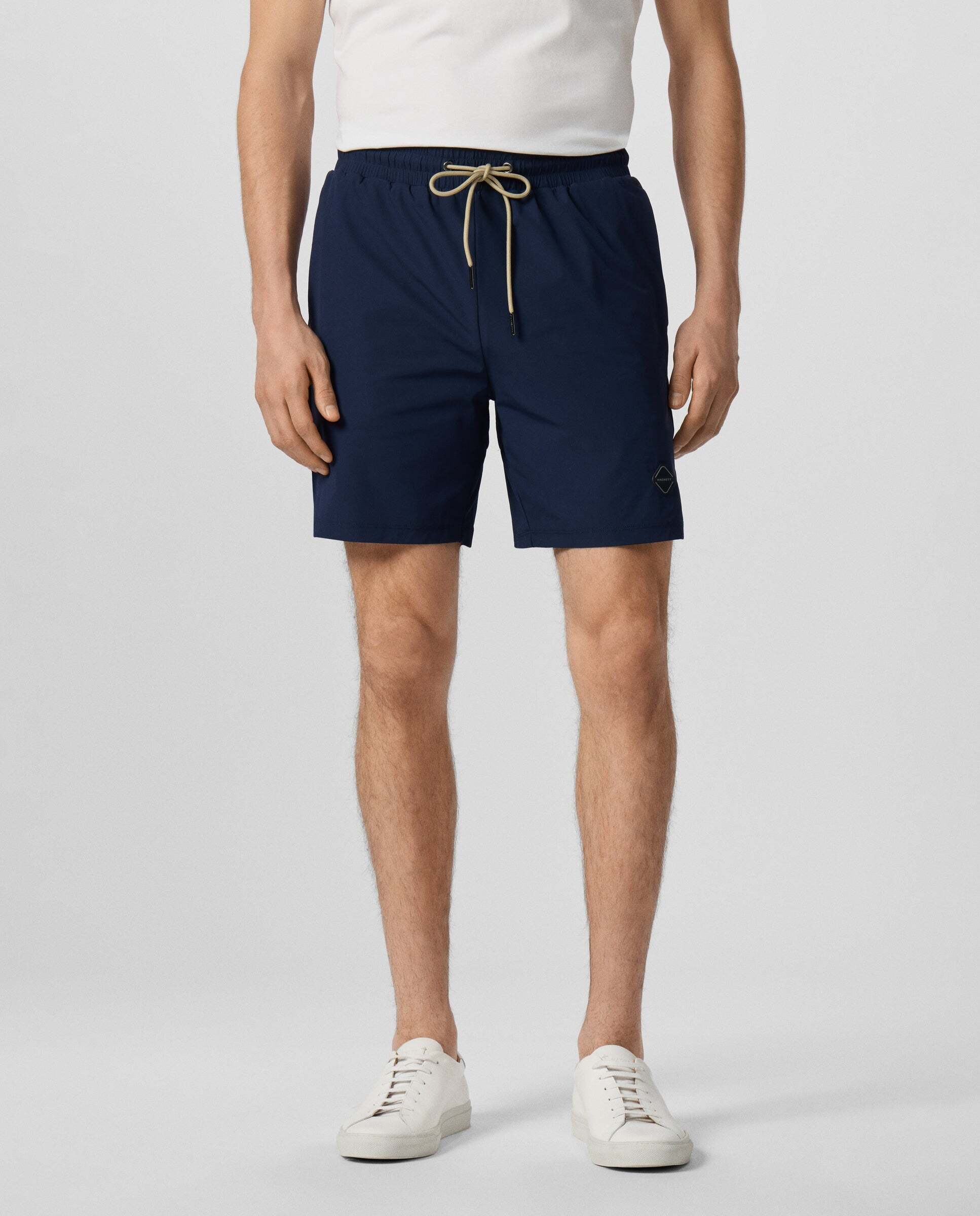 Pantalones de hombre cortos de entrenamiento de malla con logo - Hackett - Azul Azul-1