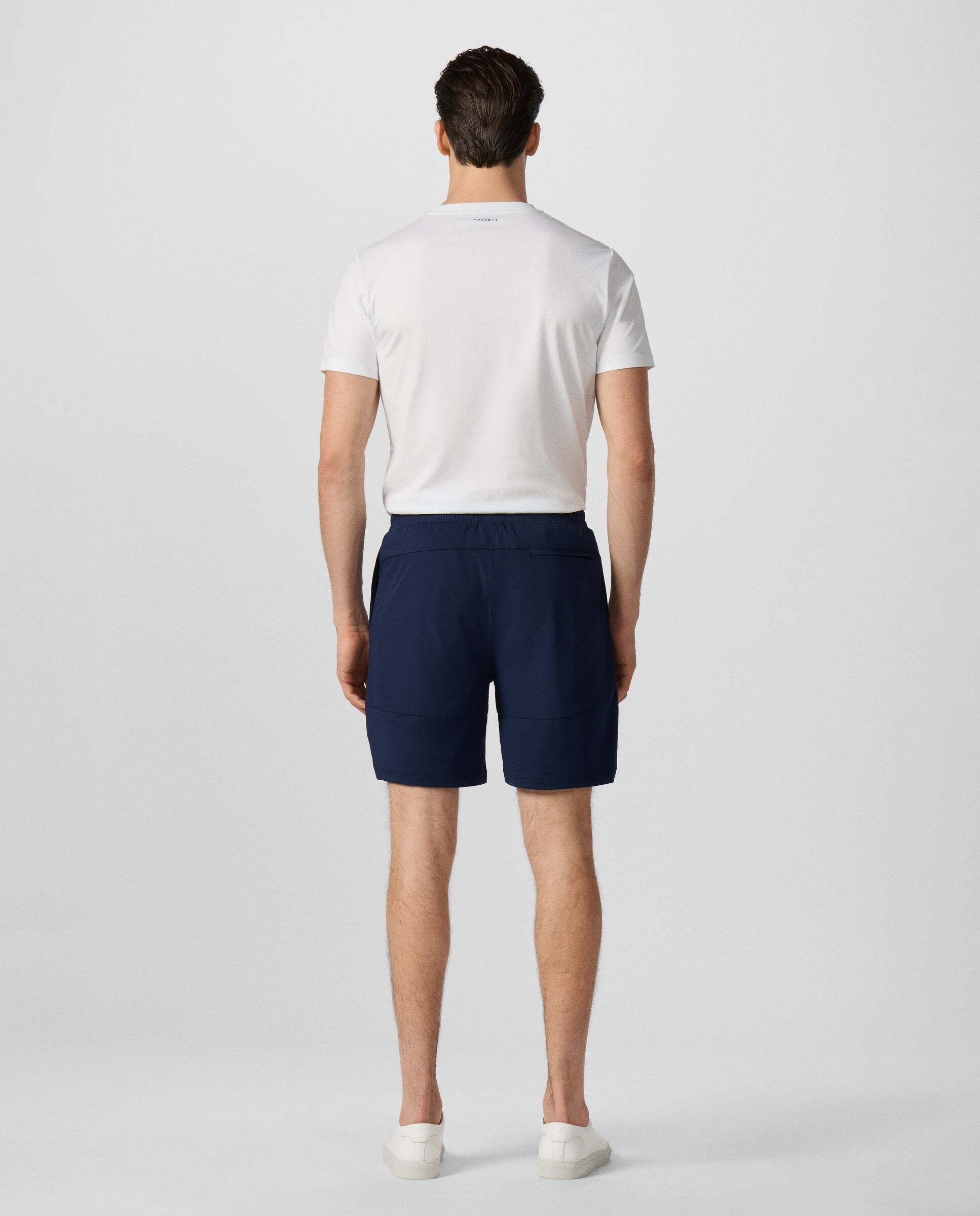 Pantalones de hombre cortos de entrenamiento de malla con logo - Hackett - Azul Azul-3