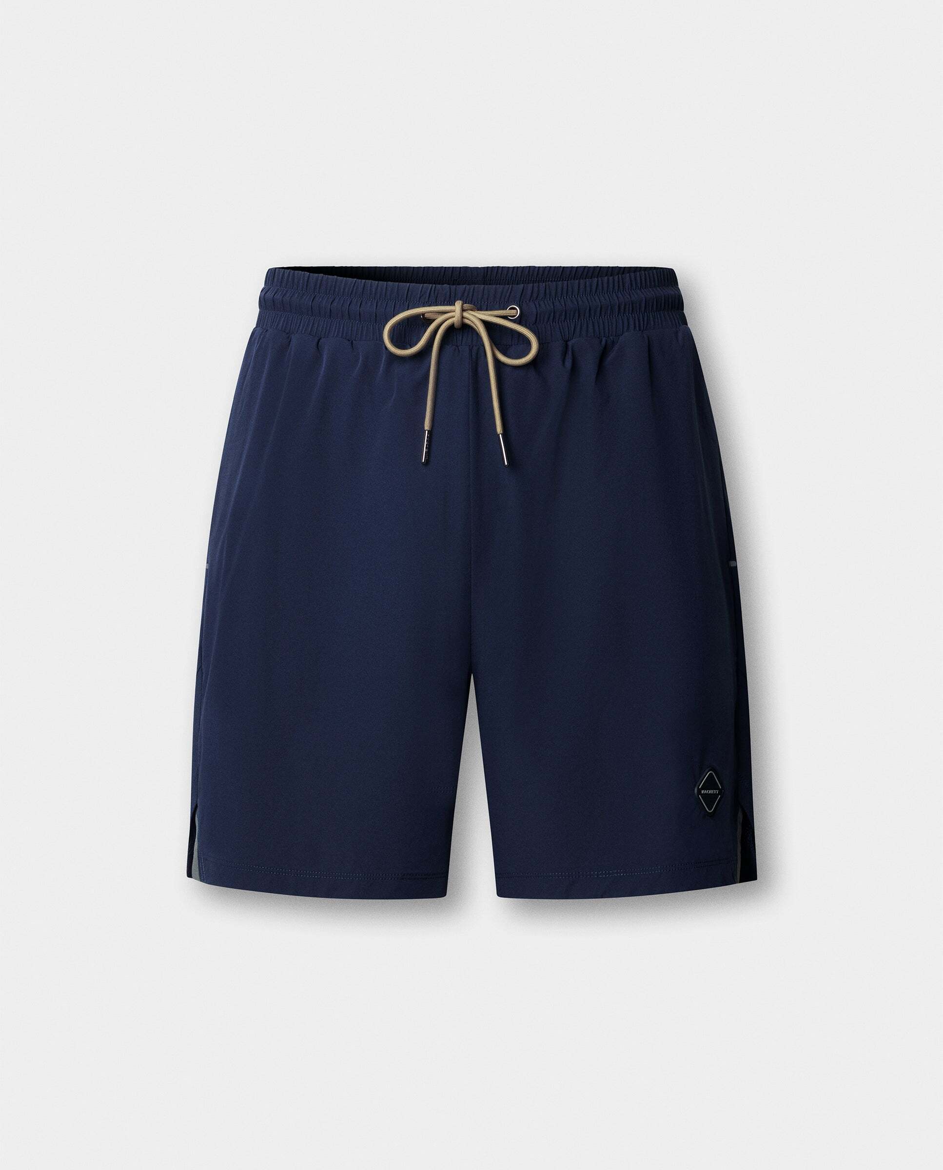 Pantalones de hombre cortos de entrenamiento de malla con logo - Hackett - Azul Azul-9