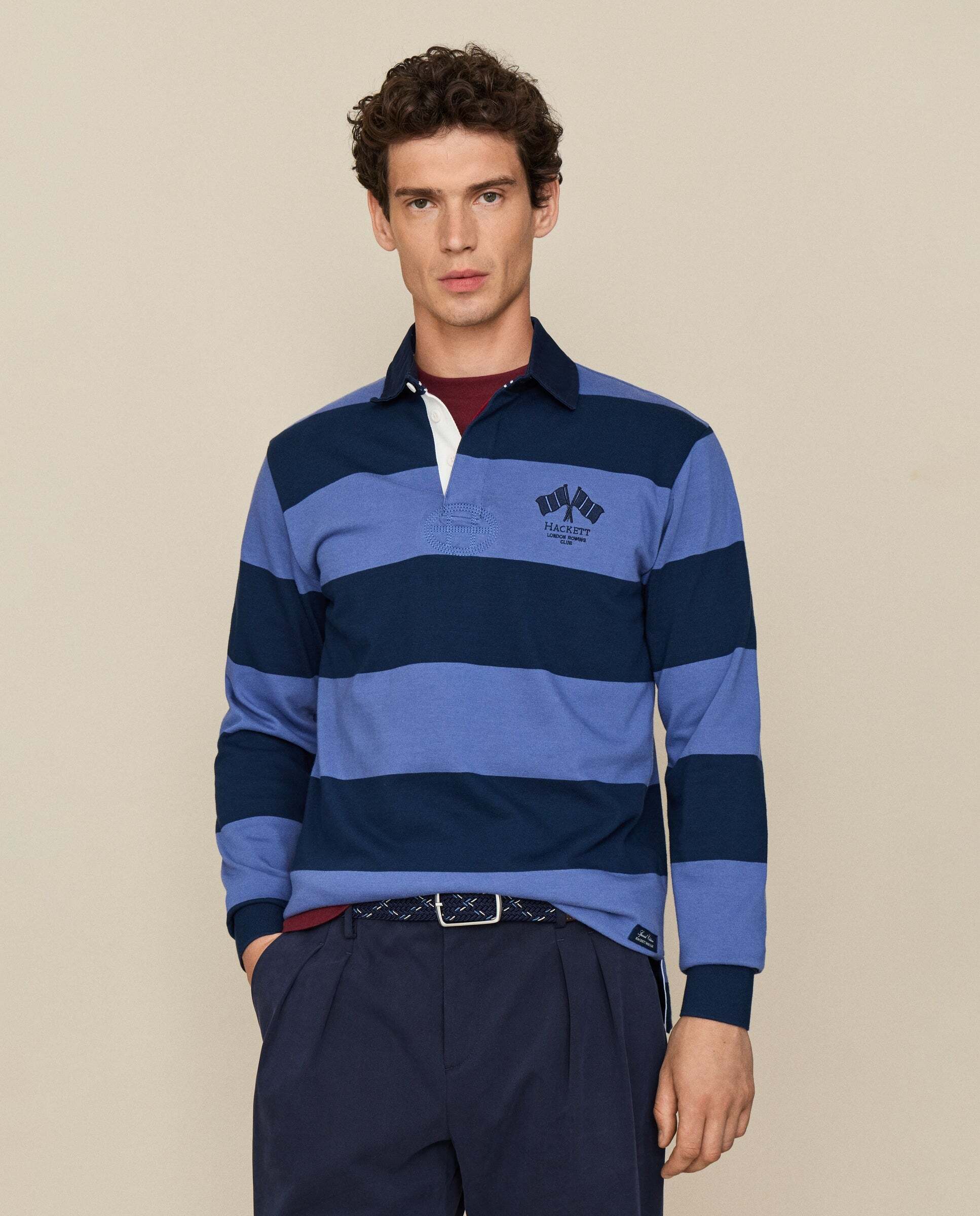 Imagen 0 de Polo de hombre rugby lrc back patch fit clásico Azul